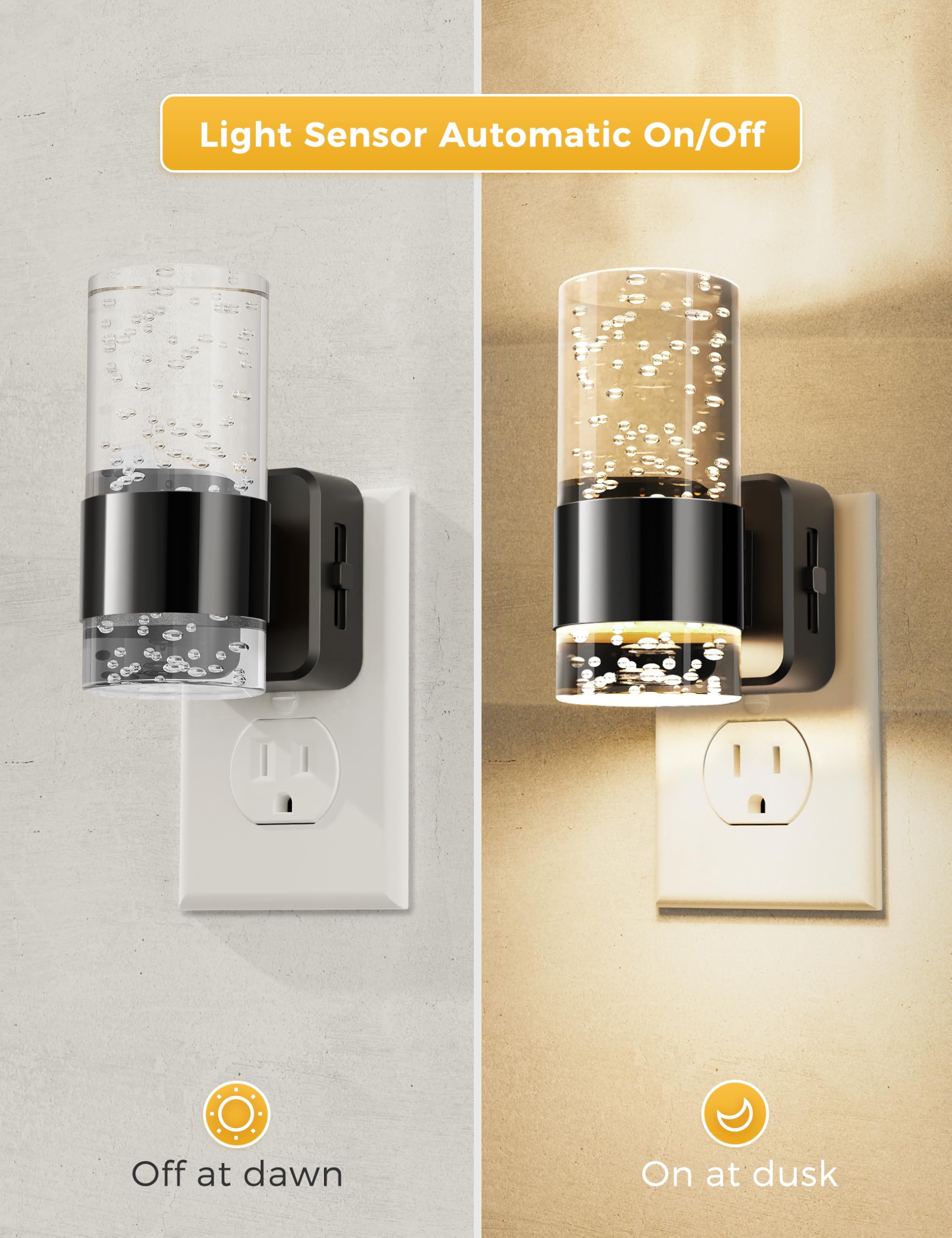 L Lohas Led Night Light,Dimmable Night Lights Plug Into Wall, 2 Pack Acrylic Nightlights With 0-100 Lm Adjustable Brightness, 30