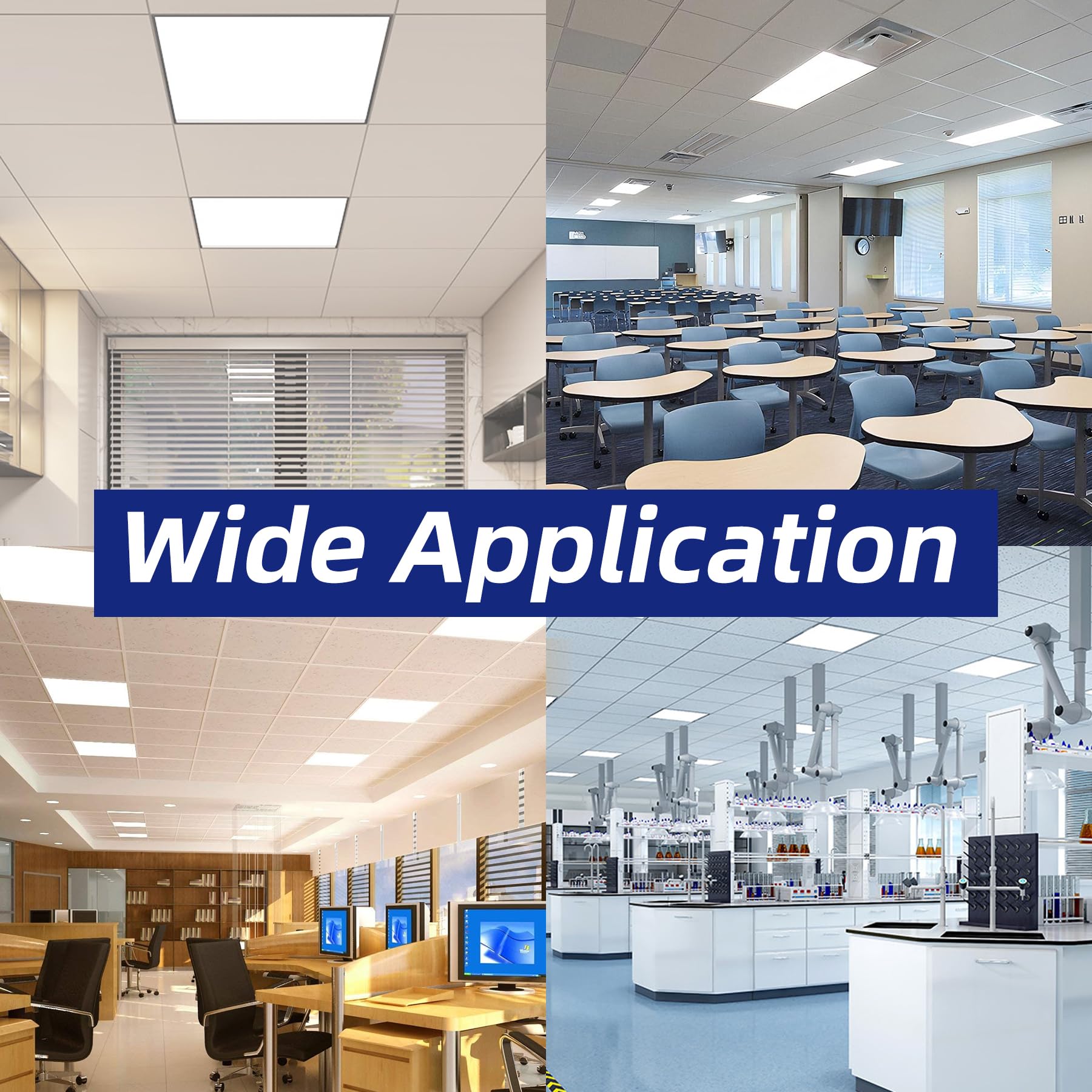 2X2 Led Flat Panel Light,5000K Lighting For Office,45W 2X2 Ft Drop Ceiling Led Light Panel,Recessed Edge-Lit 0-10V Dimmable 2X2