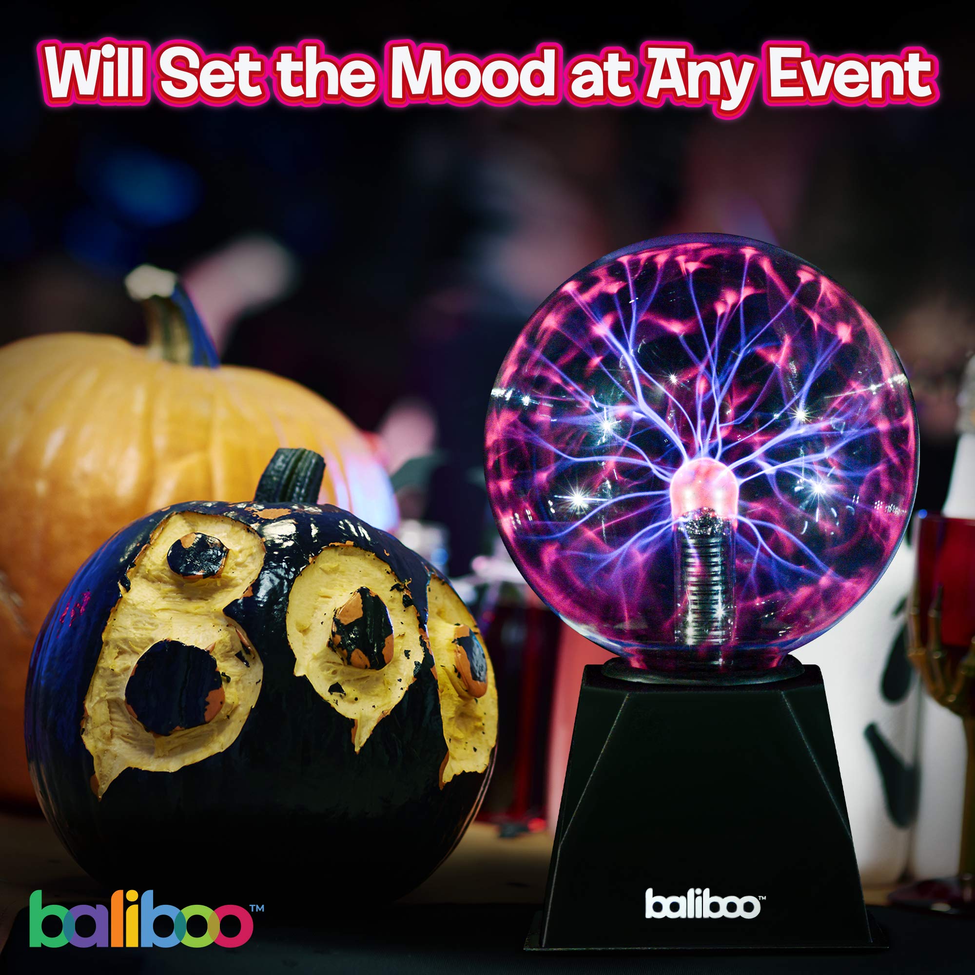 Baliboo Plasma Ball Light, 6 Inches, Touch And Sound Activated Lightning Globe, Magical, Interactive, Mood Setting, Fun And Science Lamp, Prop For Parties, Gift For Kids And Adults