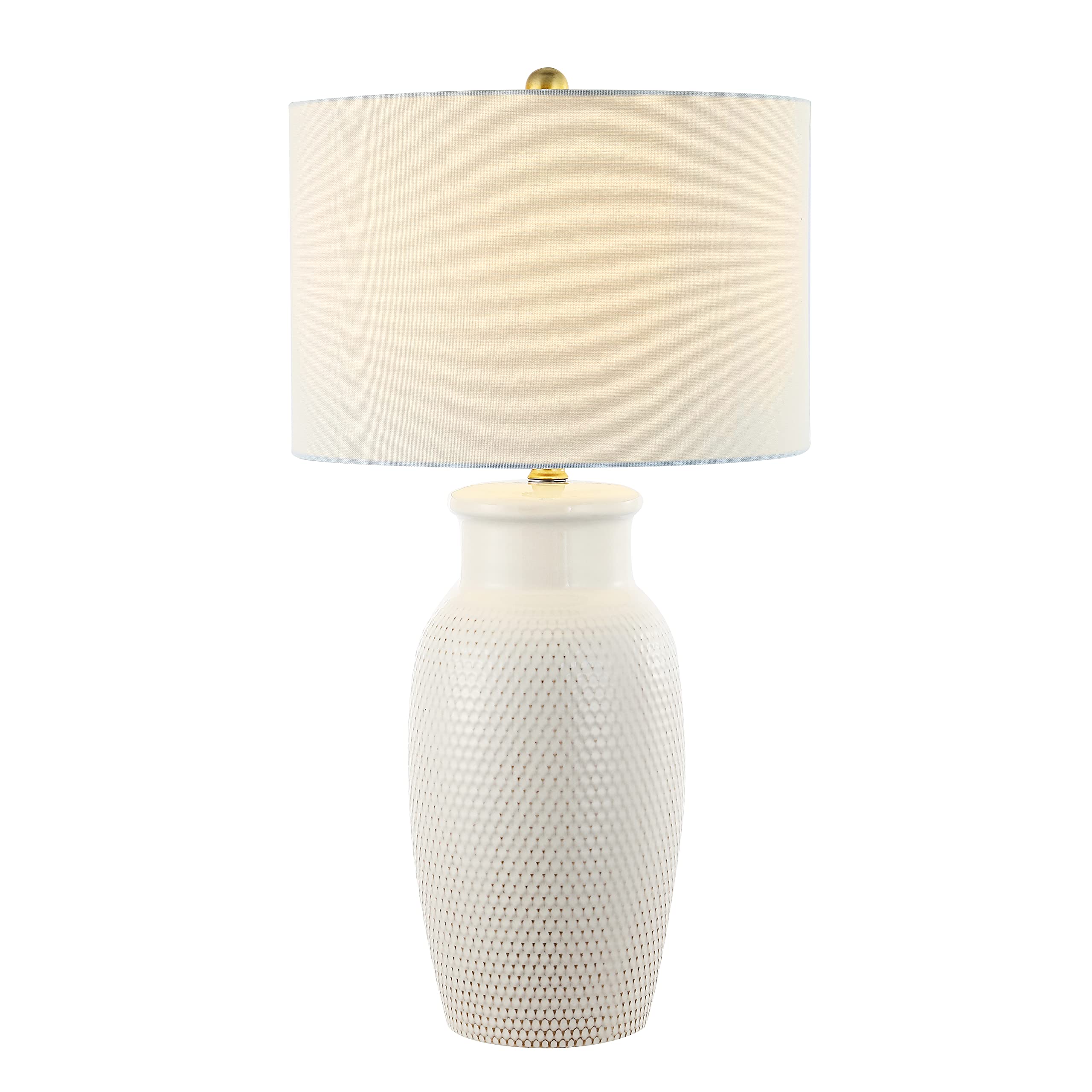 SAFAVIEH Lighting Collection Norsi Modern Contemporary Ivory Ceramic 27-inch Bedroom Living Room Home Office Desk Nightstand Tab