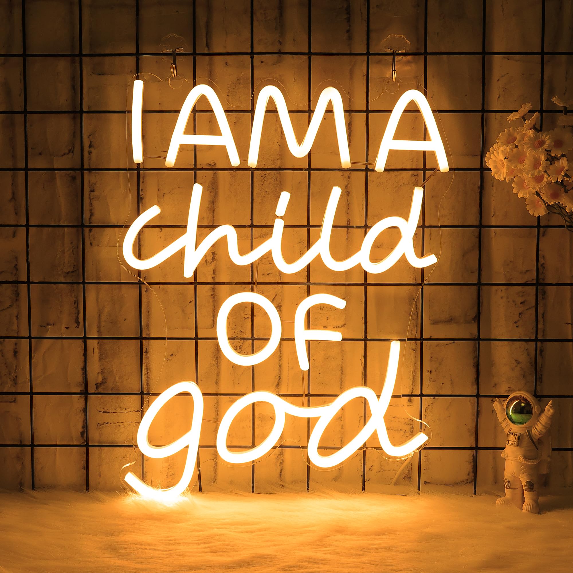 CoolGift Mart Divinely-Inspired Neon Sign - I Am a Child of God Wall Art for Spiritual Home Decor | Inspiring Light for Bedroo