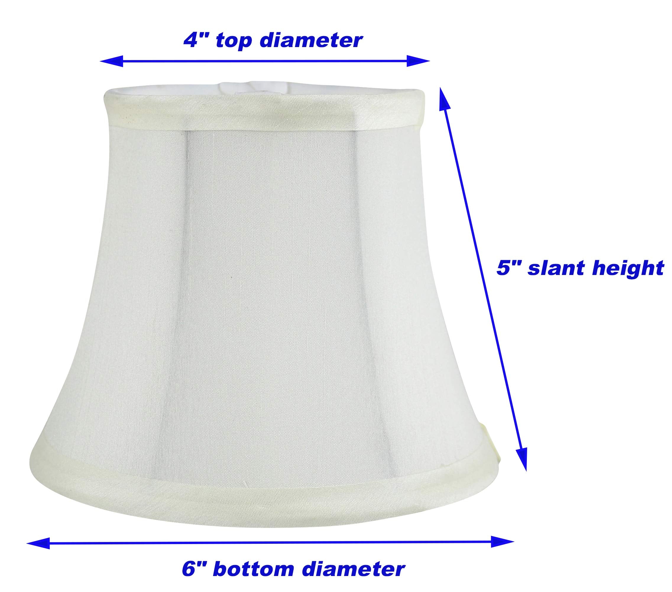 MERIVILLE Faux Silk Chandelier Lamp Shades Set of 2, Clip-On Fitter, Softback Bell Shape, 4in x 6in x 5in, Eggshell