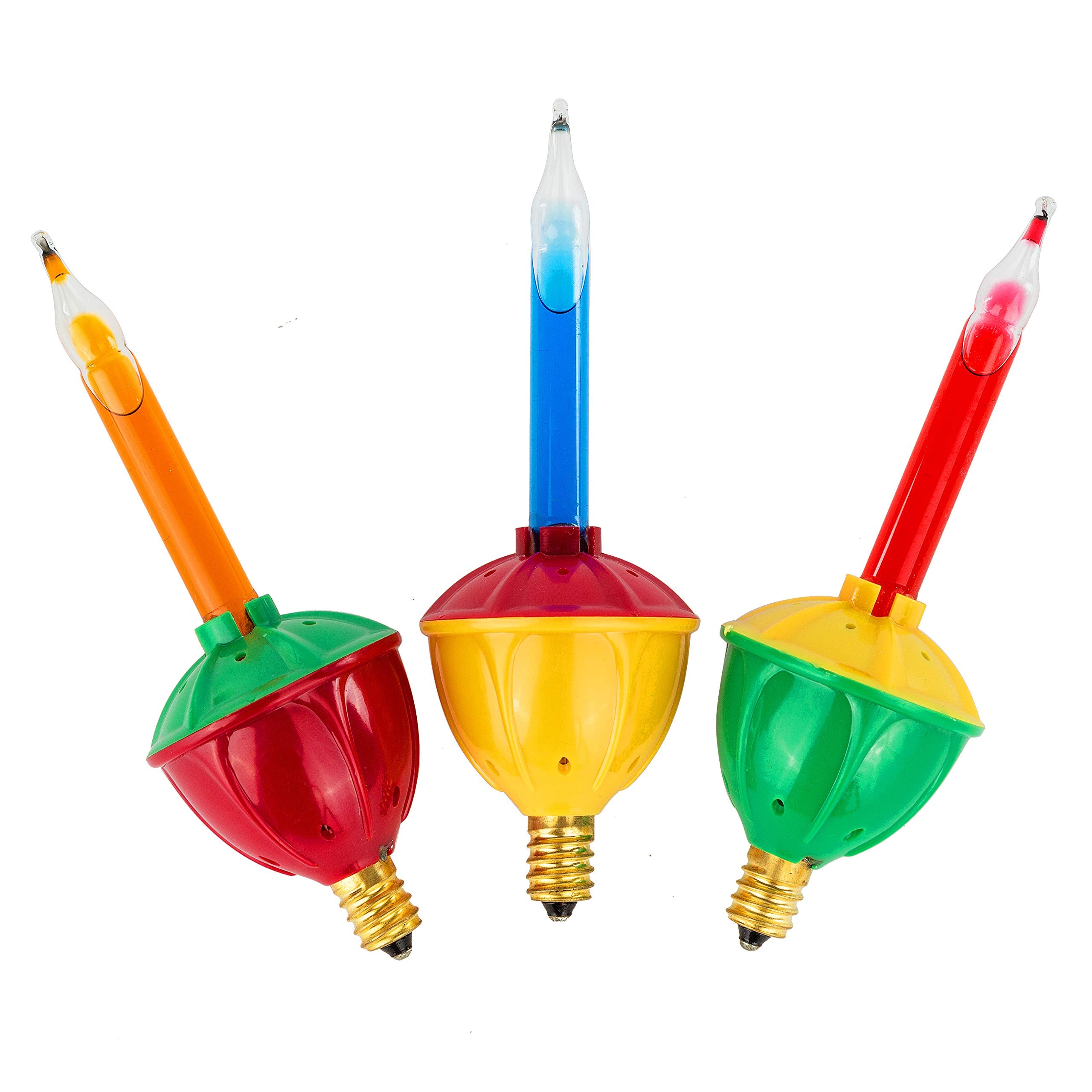 Tupkee Christmas Replacement Bubble Lights – 3 Multi-Color Light Bulbs - Christmas Tree Holiday Decor