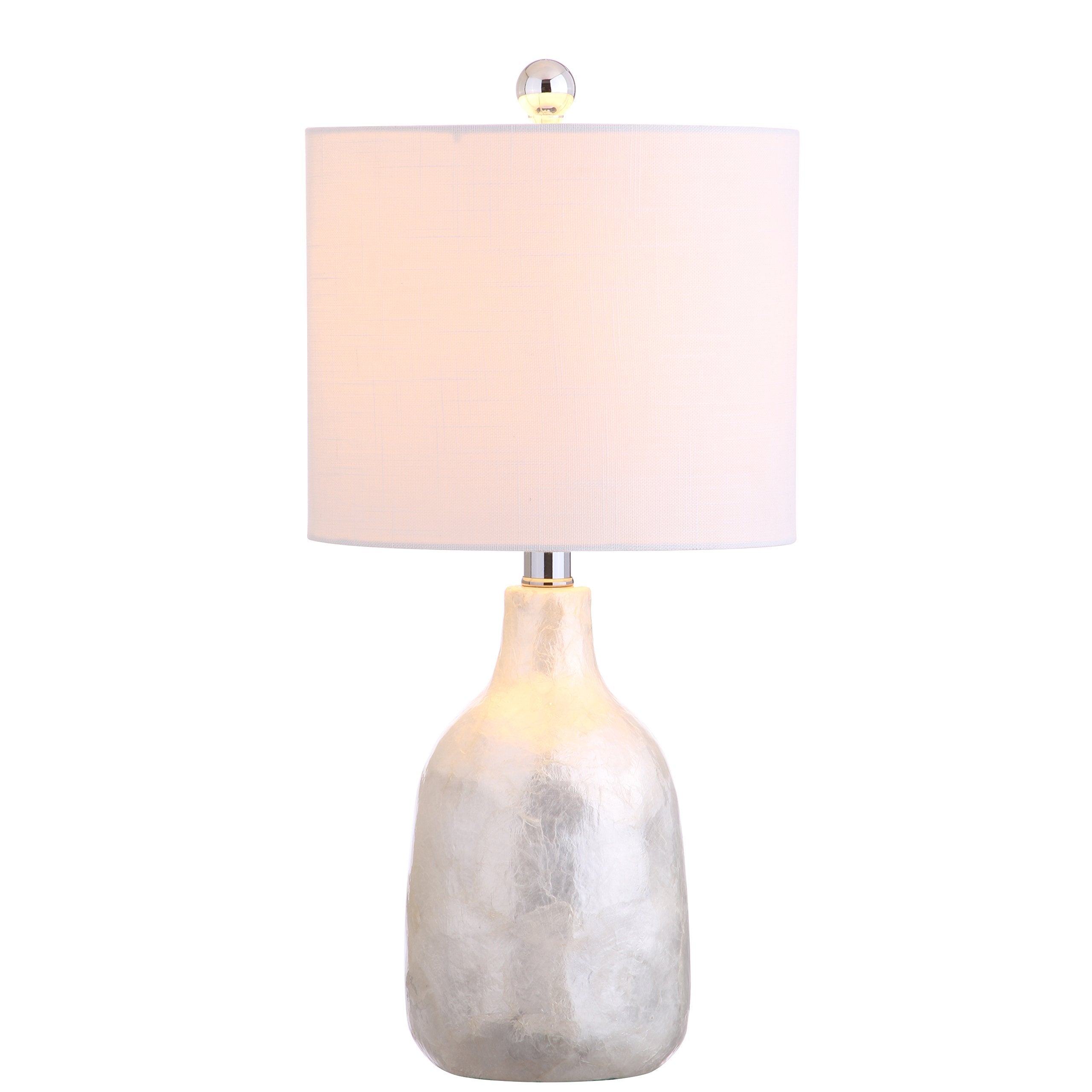 JONATHAN Y Lucille 21in LED Table Lamp, Pearl White, Coastal Contemporary Design, Resin, Model JYL4007A