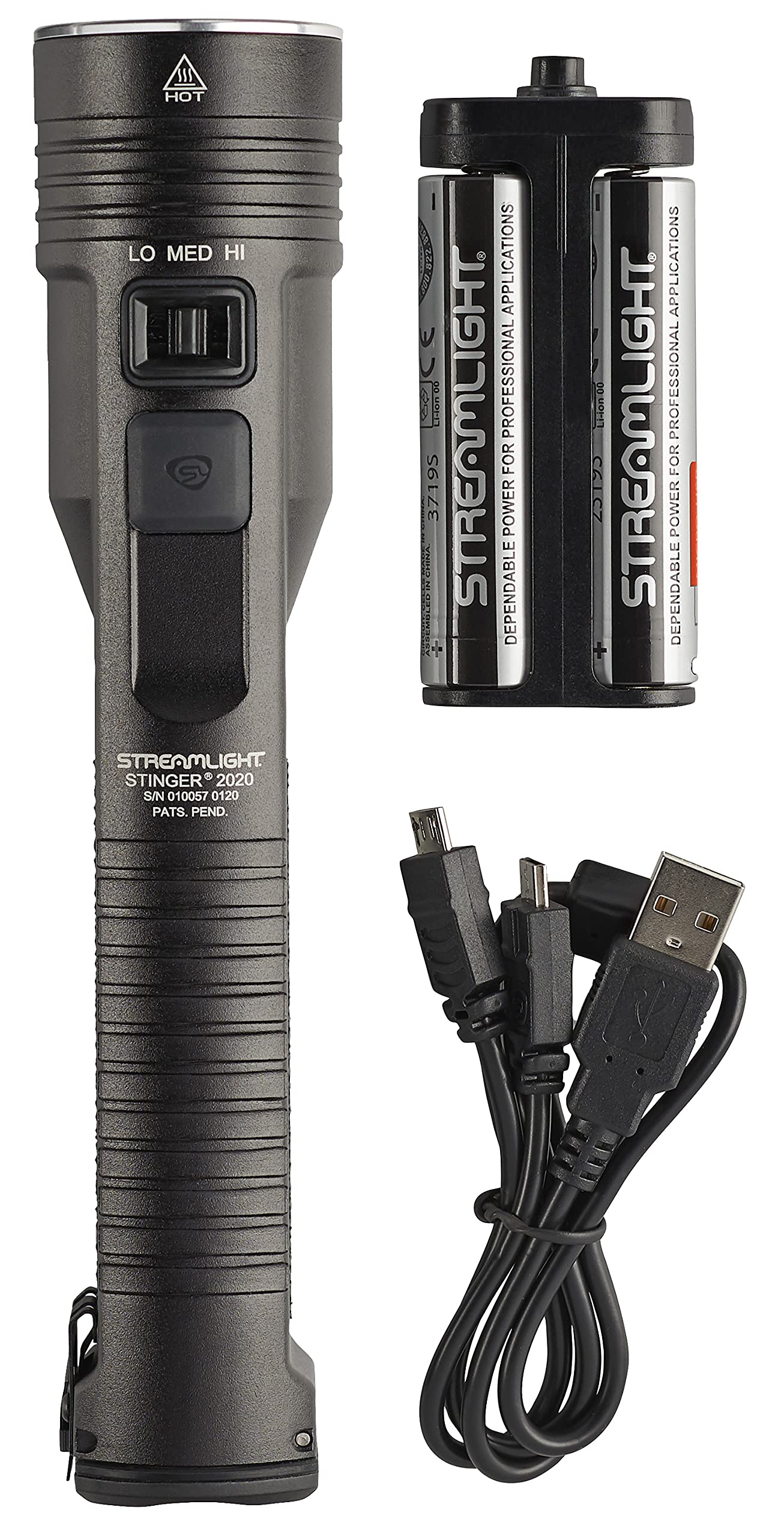 Streamlight Stinger 2020 Rechargeable Flashlight 2000-Lumen Aluminum One Size Black Model 78100
