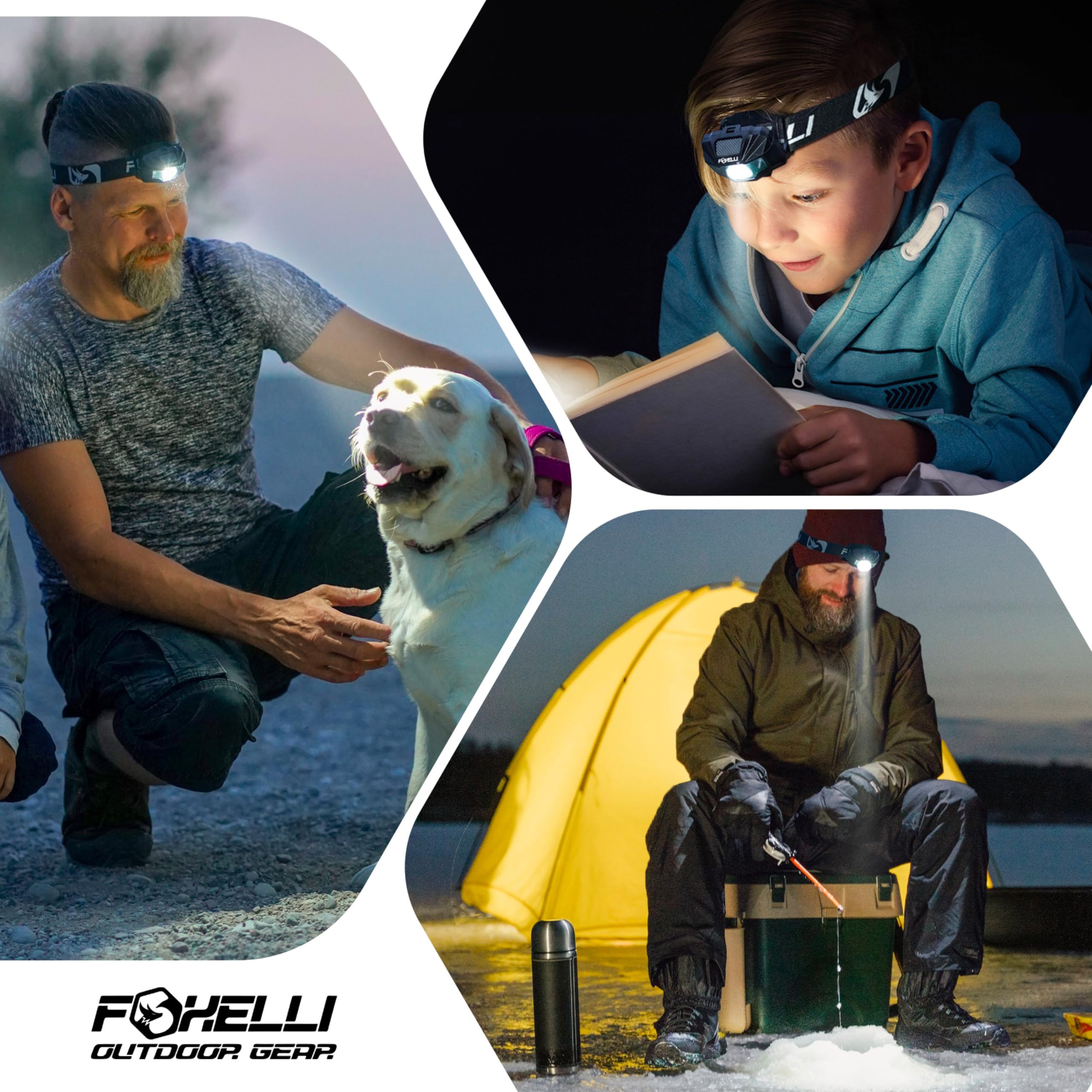Foxelli LED Headlamp - Rechargeable Ultralight Waterproof Flashlight for Adults & Kids, Neon Pink, Model MX200P_Child