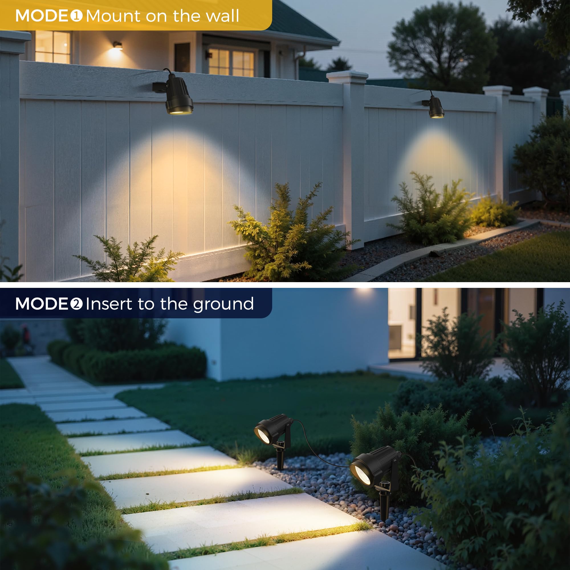 L Lohas Led Outdoor Landscape Lighting  Auto On/Off 3000K Low Voltage Landscape Lighting  Ip66 Waterproof Spot Lights For Yard  Outside  Garden  House  Pathway  Plant  Holiday Decor (6 Pack)