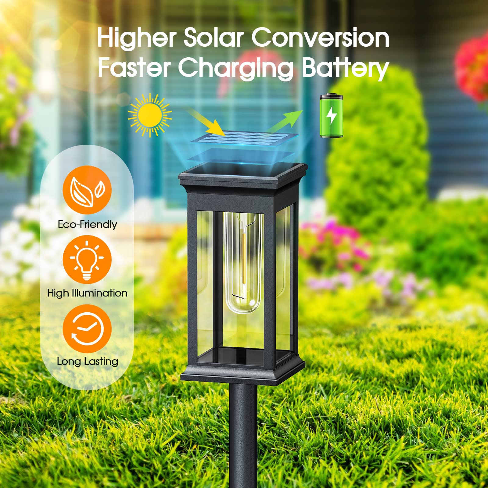 Kooper Solar Pathway Lights Outdoor 8 Pack, 2X Bigger Solar Outdoor Lights, Bright Solar Garden Lights Outdoor Waterproof, Auto