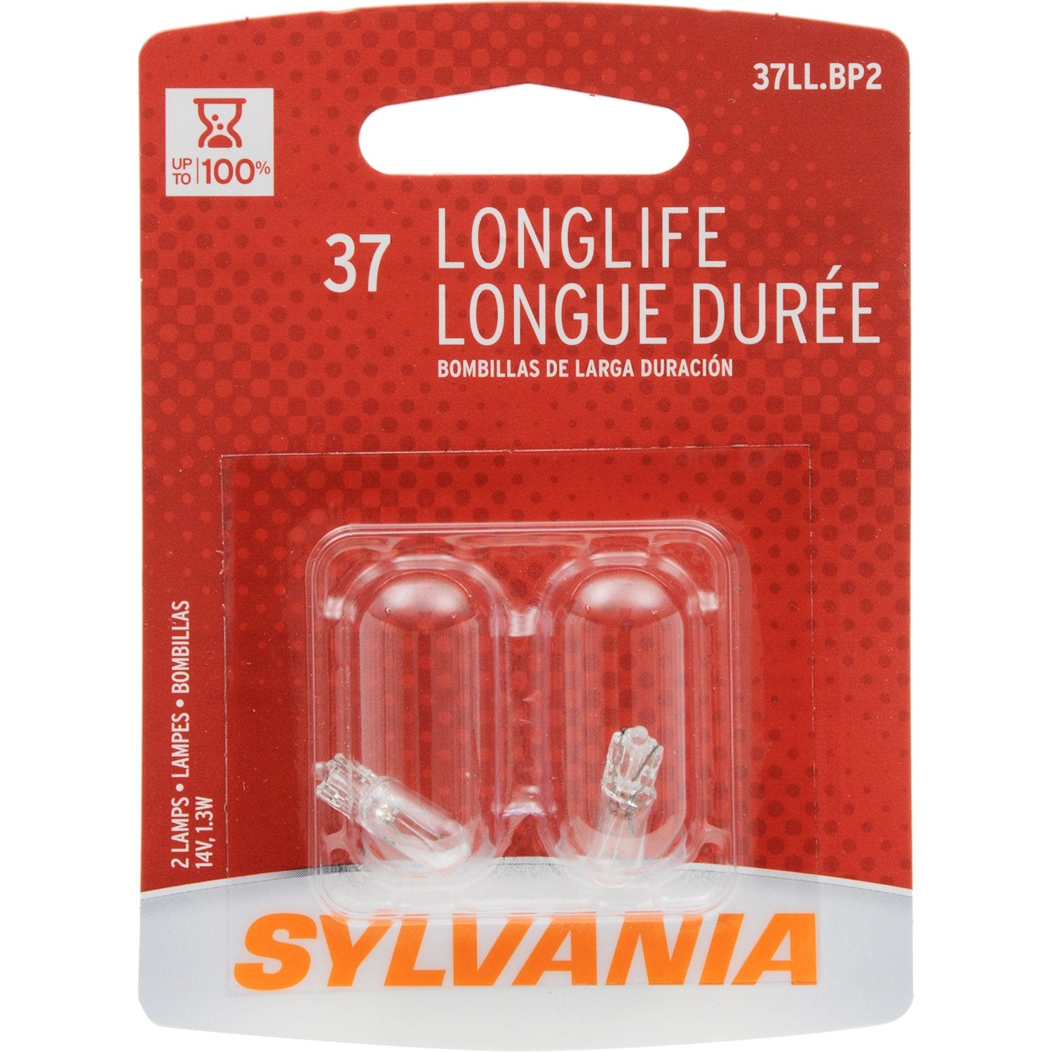 SYLVANIA 37 Long Life Miniature Bulb, (Contains 2 Bulbs)