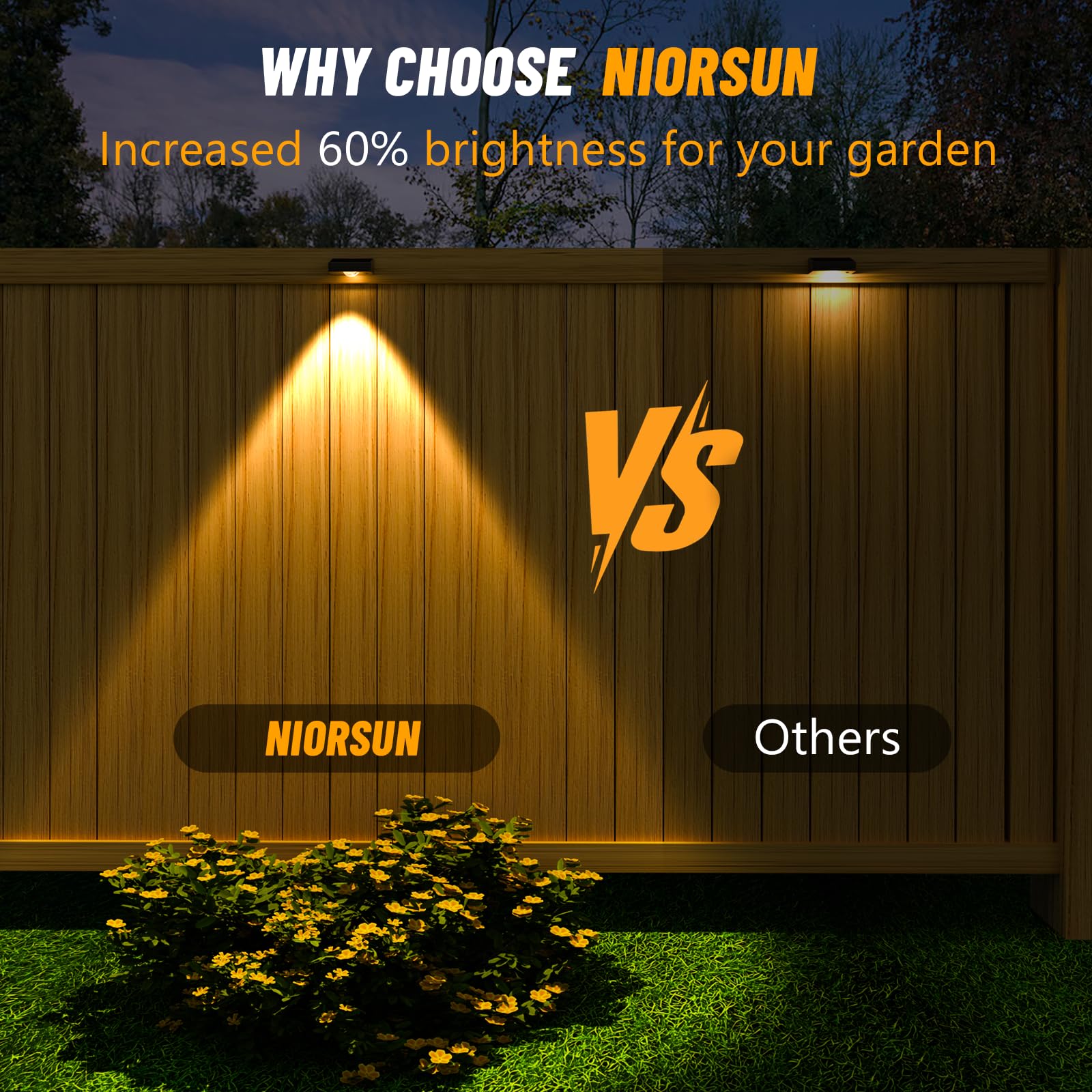 Niorsun Solar Fence Lights Outdoor Waterproof Warm & Cool White Rgb 12 Pack Led Spot Lens Deck Lights 9 Mode Solar Powered Wall Lighting Decor For Outside Patio Step Backyard Railing Pool Black