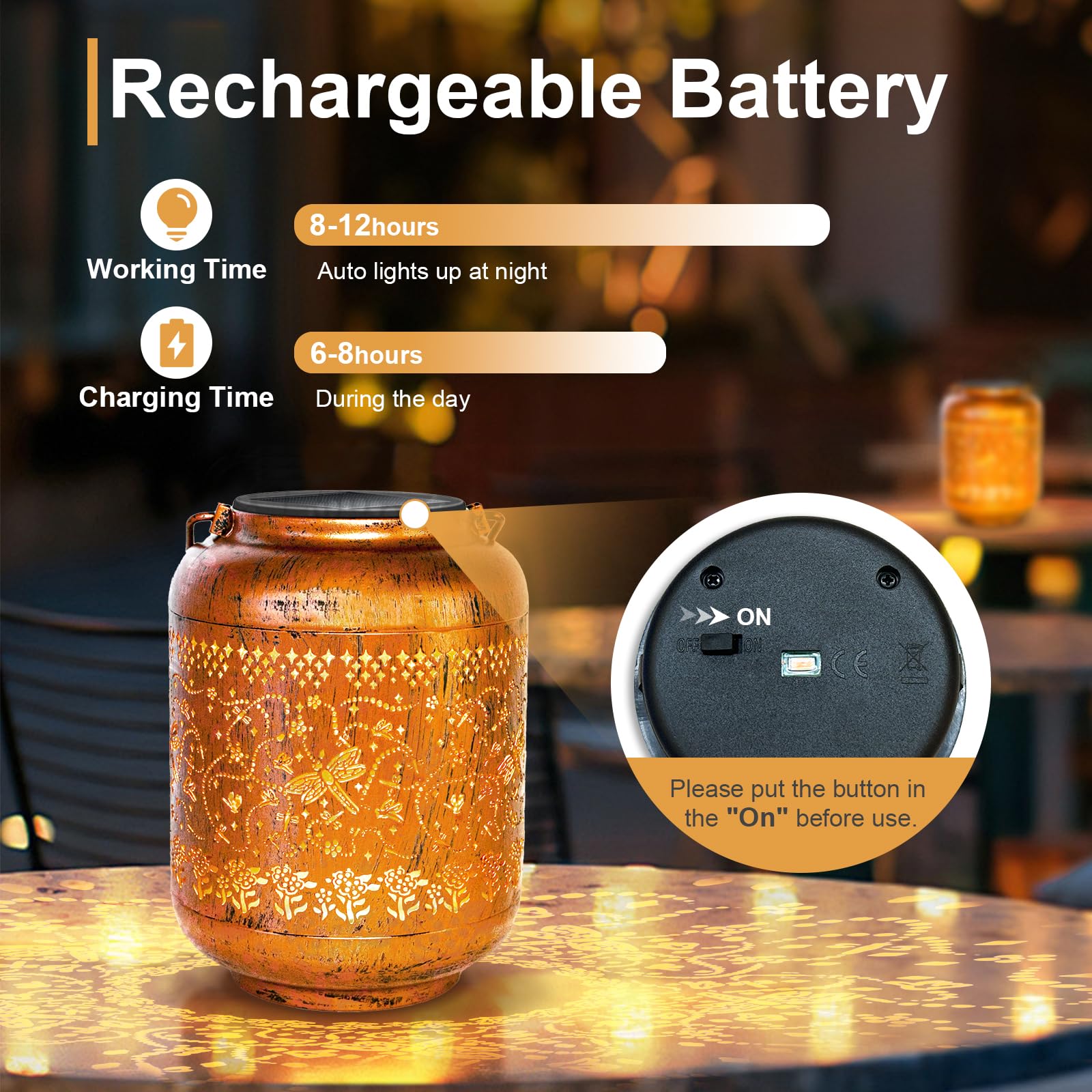 4Pack Dragonfly Solar Lanterns Outdoor Hanging Waterproof Dragonfly Garden Decor Christmas Gifts For Women Mom Grandma Metal Sol