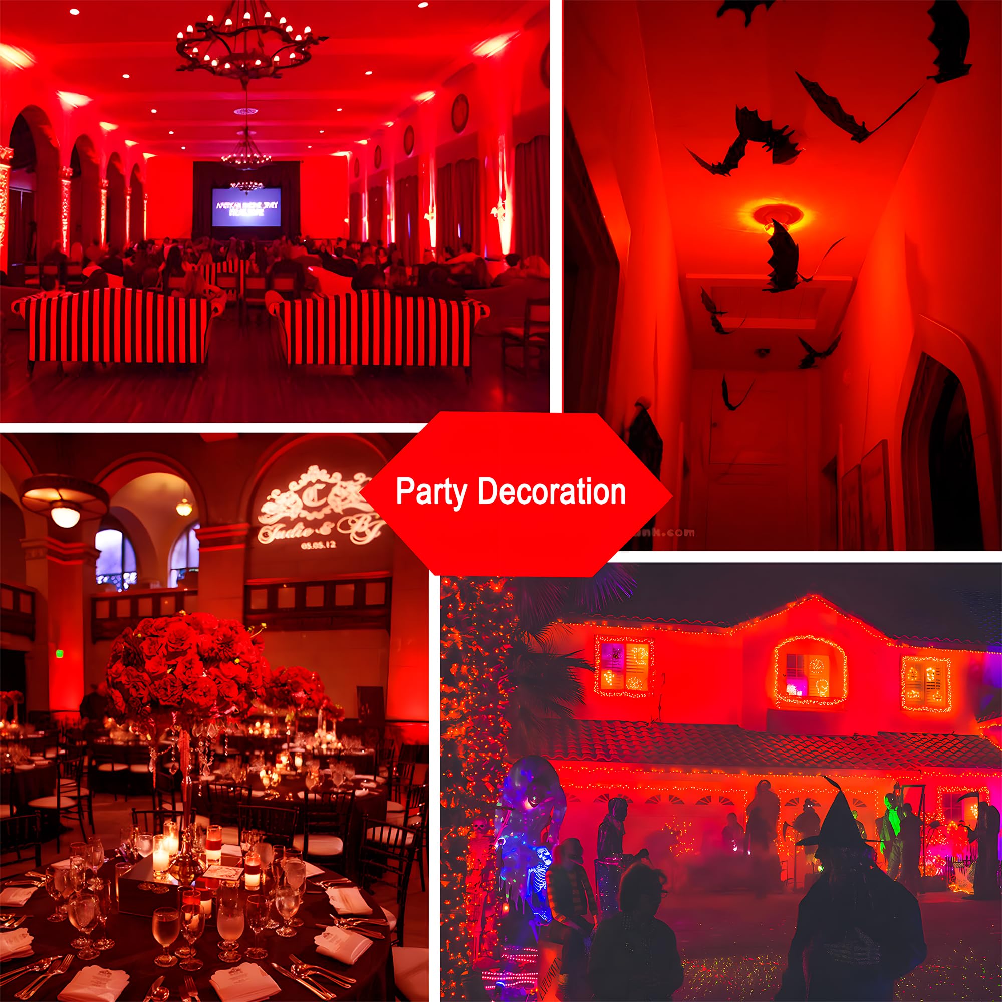 U4Glory 9W Red Led Light Bulb, A19 E26 Base, 4 Pack - Ideal For Indoor/Outdoor