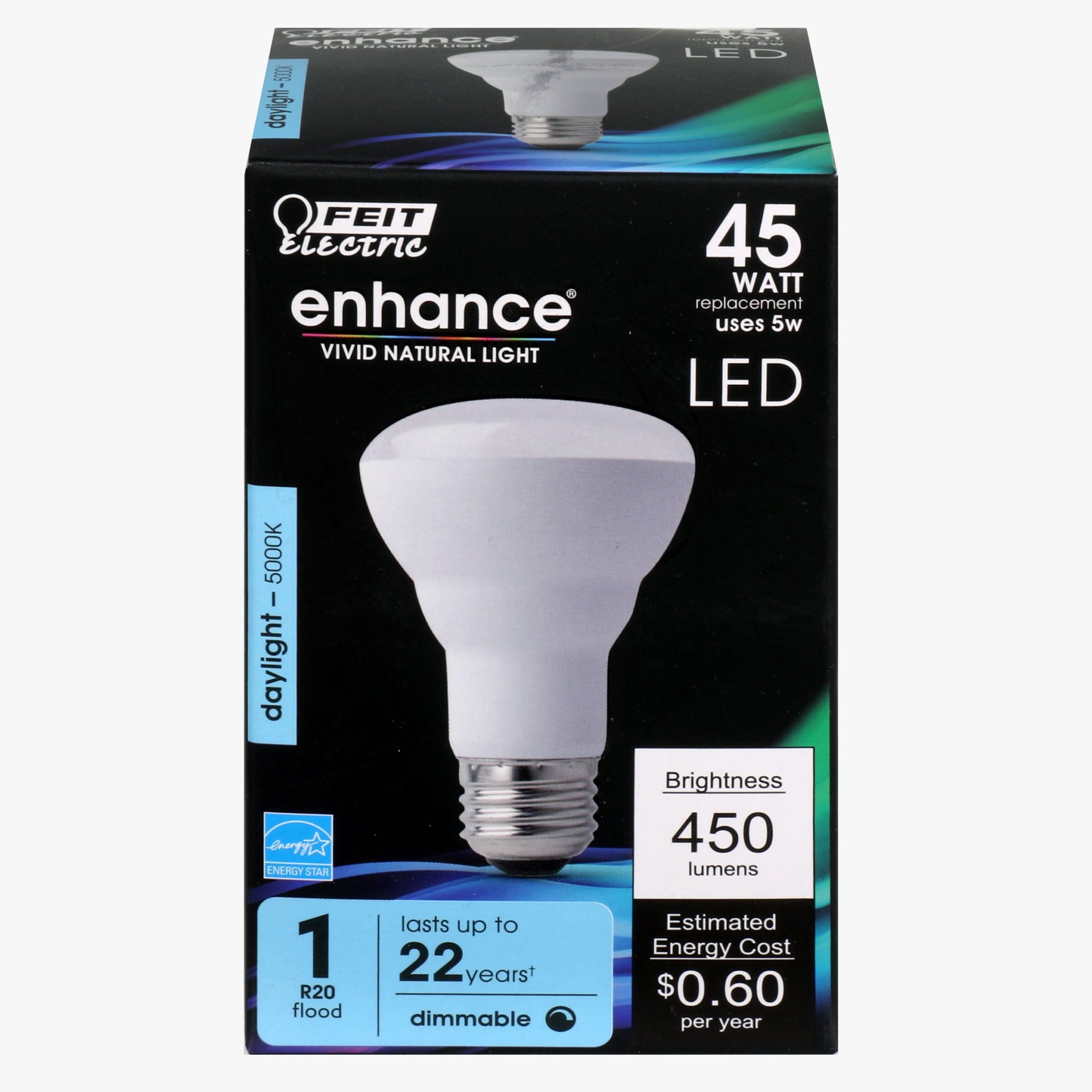 Feit Electric R20 Dimmable LED Bulb, 5K Brightness, Model R20DM/950CA, Product Specific Color and Size