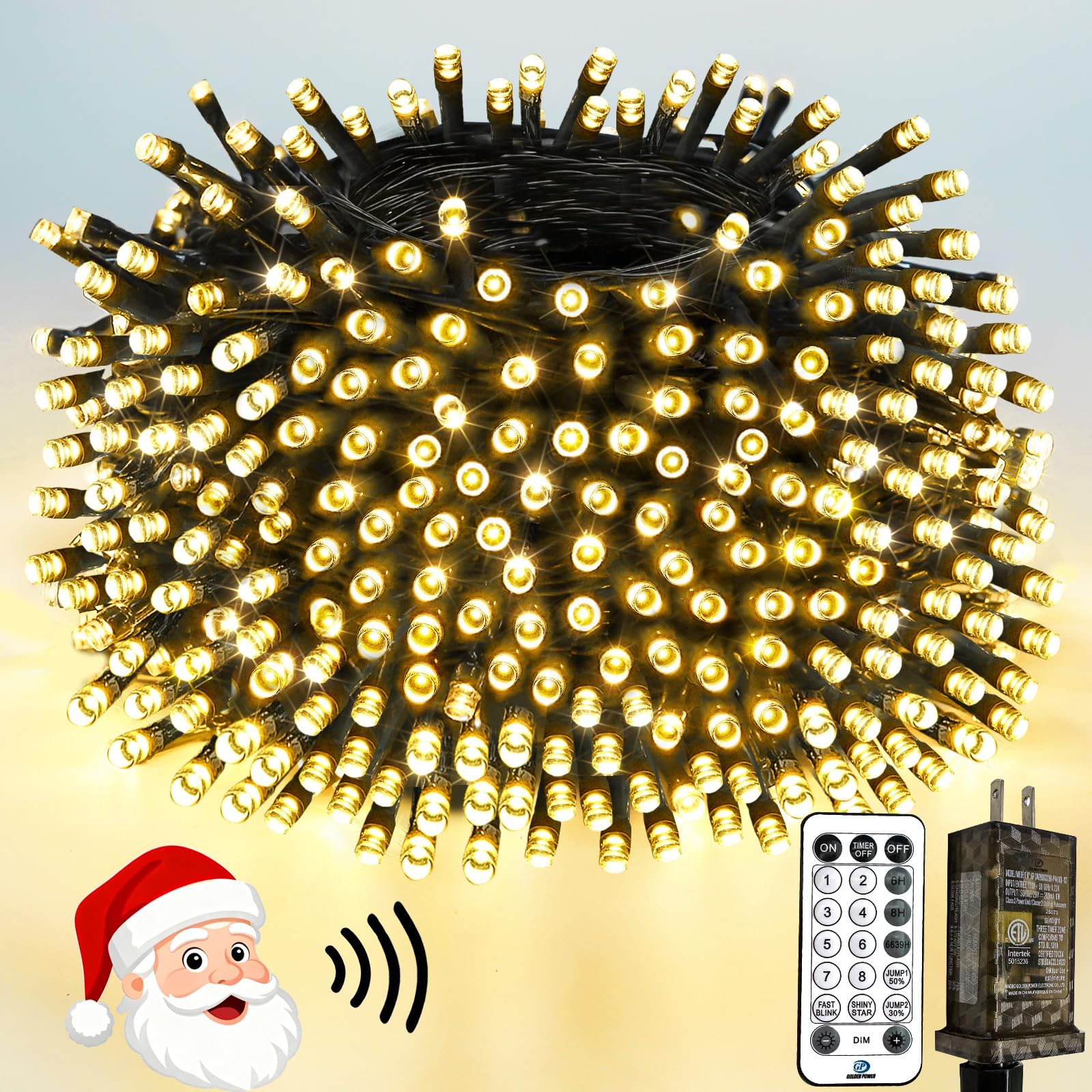 Voice Controlled Christmas Lights With Remote  165 Ft 500 Led String Lights Indoor Outdoor With 12 Modes 3 Timers  Dimmable Twinkle Light Plug In Waterproof For Xmas Tree Party Decor  Warm White
