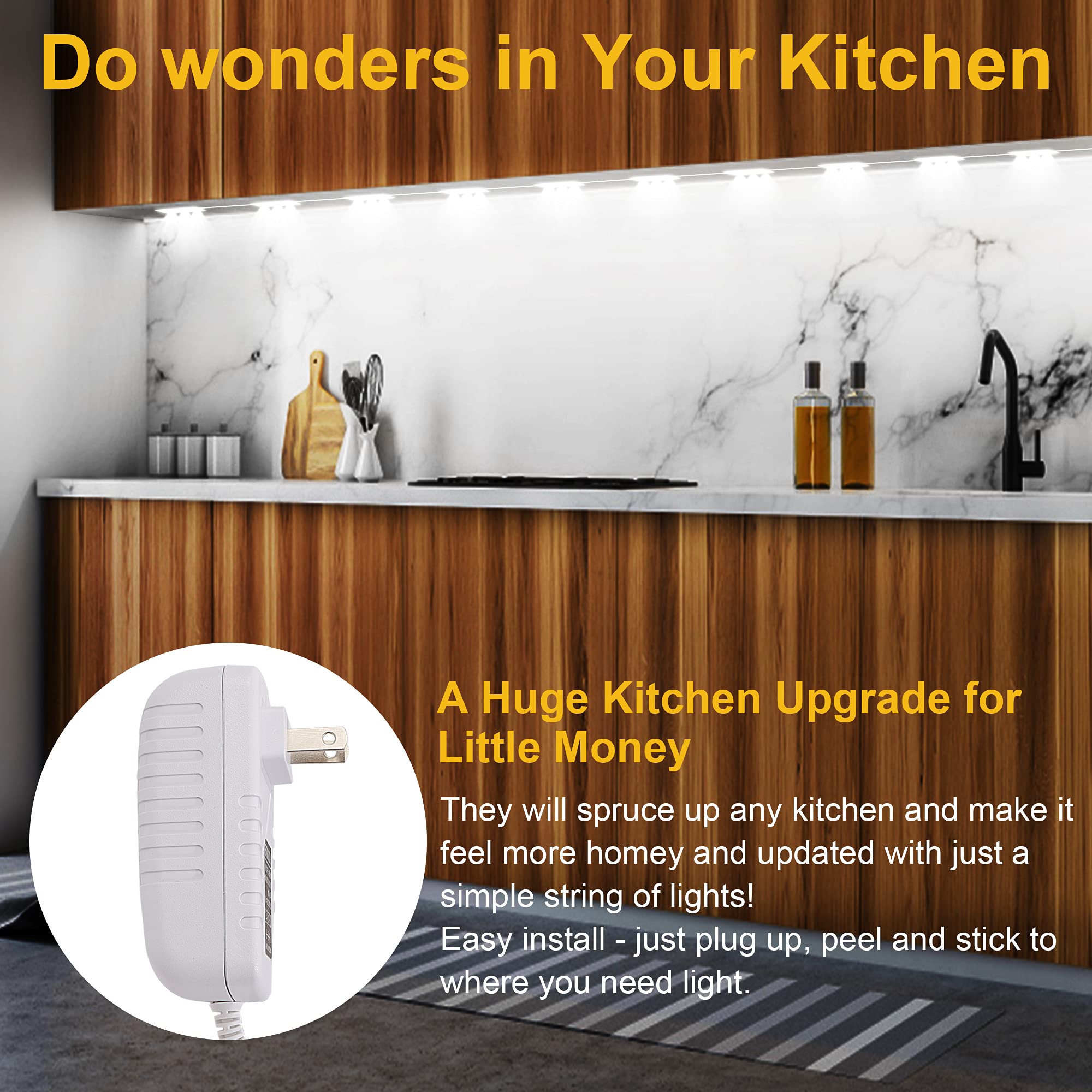 Flexible Jewelry Showcase Lights Kit, 14Ft Adhesive Led Light For Display Case With Power Adapter, Dimmable Bright White Under C