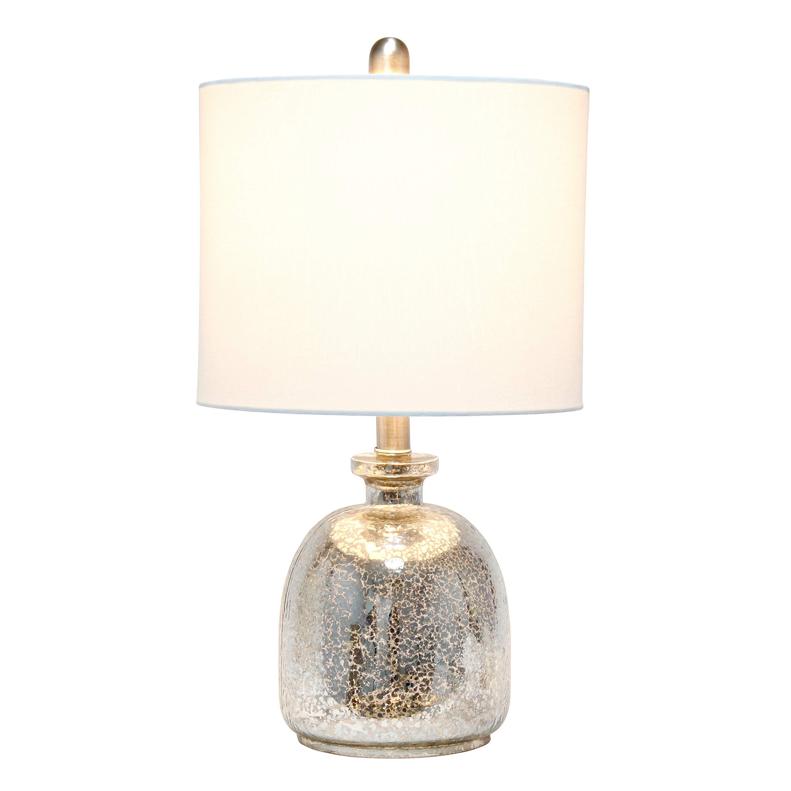 Elegant Designs LT3335-MUR Textured Glass Table Lamp Pack of 4, Mercury & White