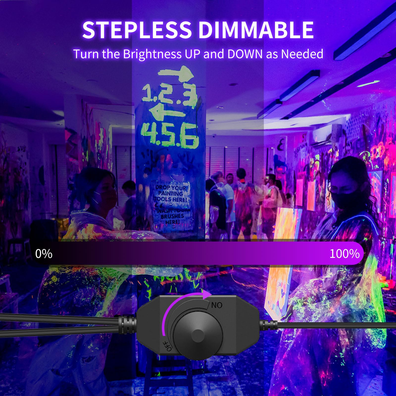 ISUERFY Dimmable Black Light Strip Kit 40ft 720 LEDs 12V Flexible Blacklight Fixtures Black Light SUER-DT12-TG-NEW