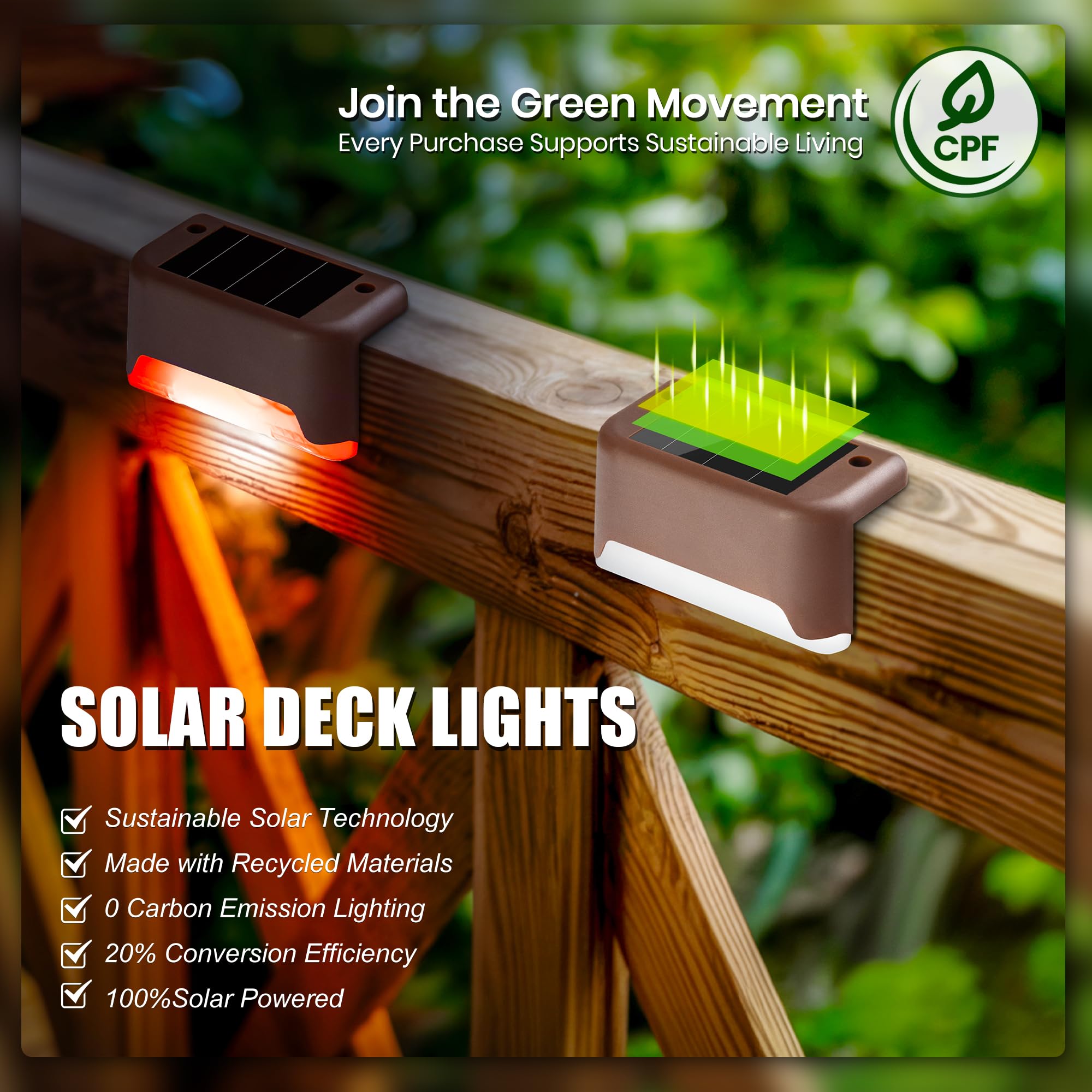 SOLPEX Color Changing Solar Deck Lights - 16 Pack Waterproof LED for Decks, Stairs, Fences, Yards, Patios - Model 9695