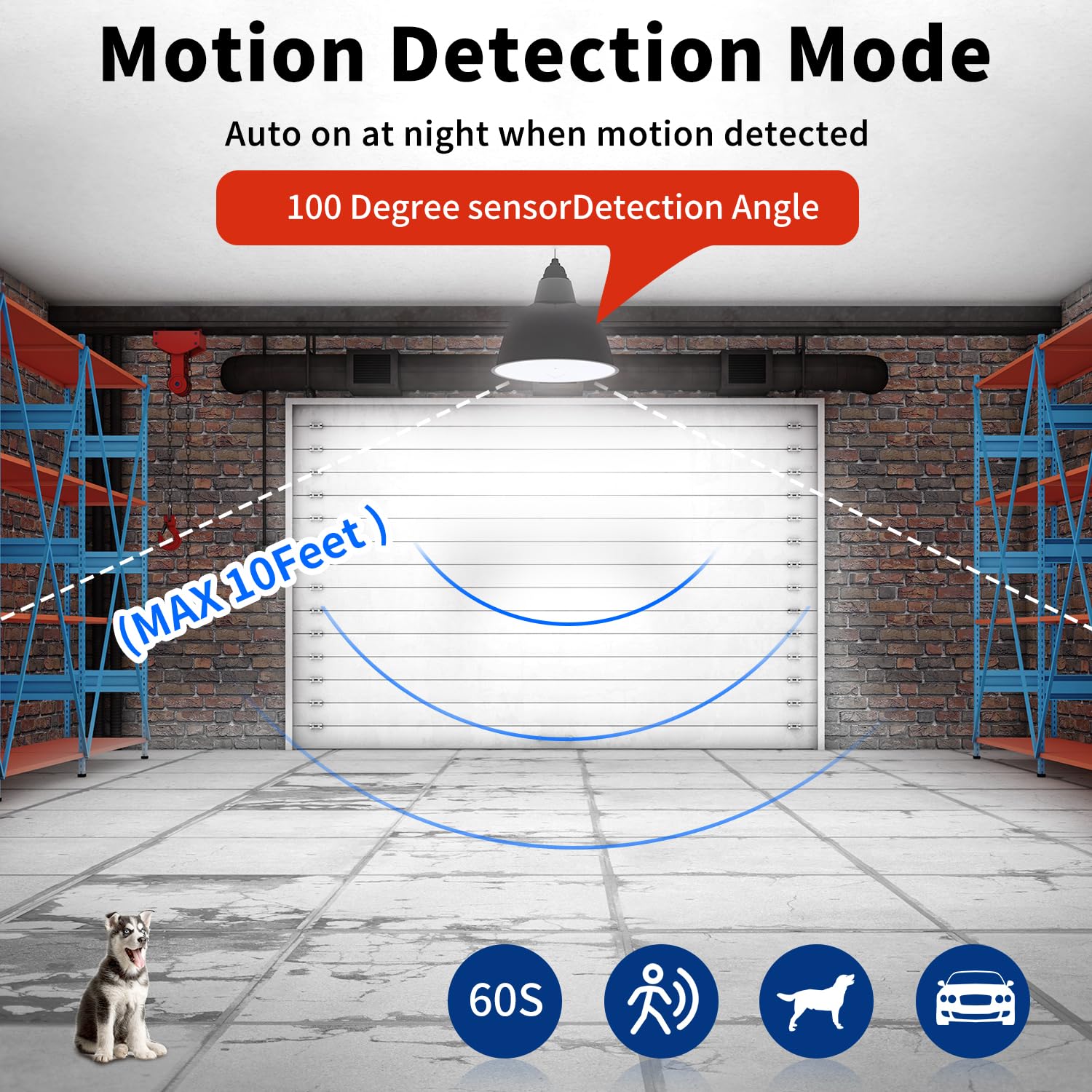 Ns 60W A19 Two Led Bulbs, 9000Lm Daylight (5000K) | Motion Sensor + Dusk-To-Dawn Auto On/Off | E26 Base,For Stairway, Hallway, P