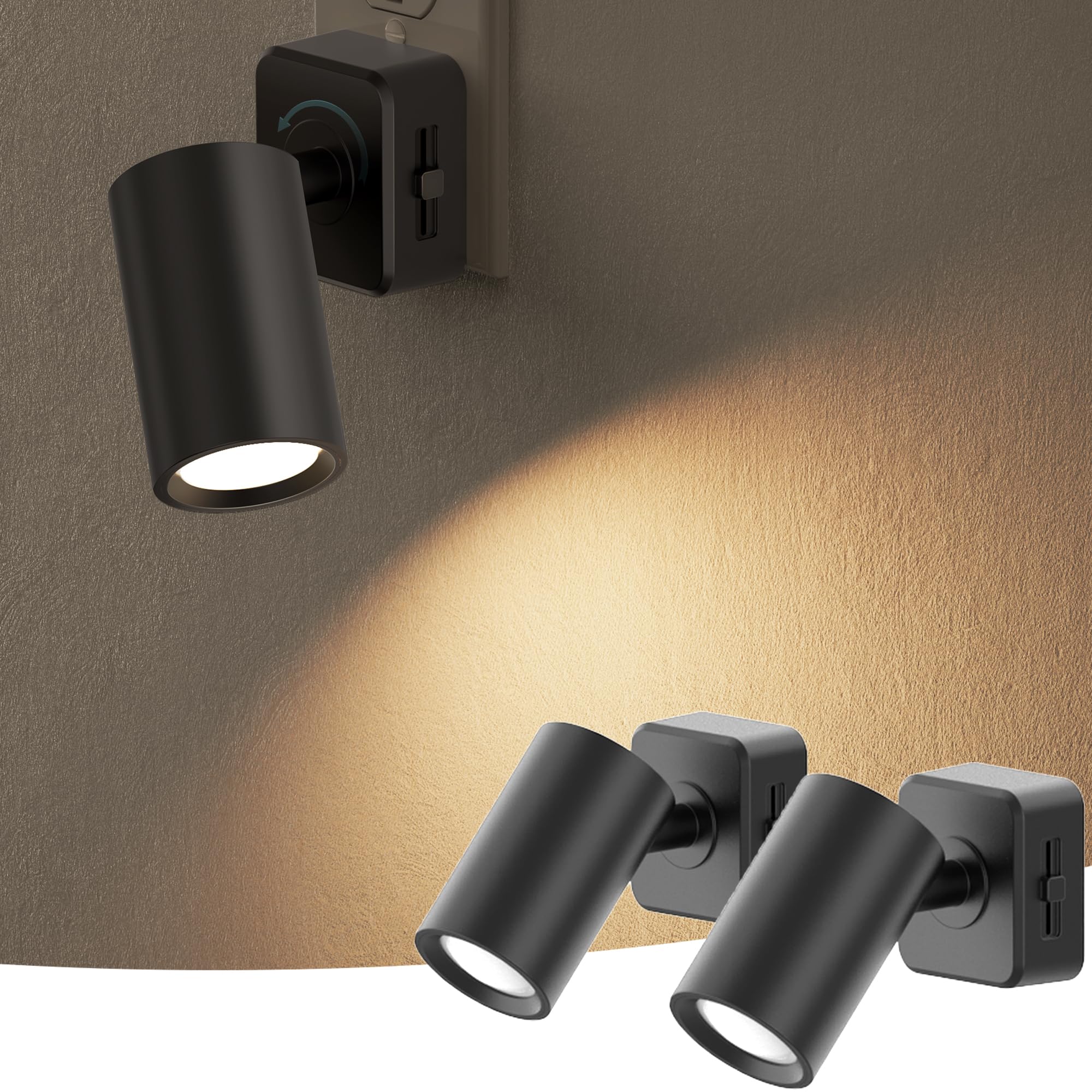 Briignite Night Lights Plug-in, 2-Pack, Dusk to Dawn Dimmable, Soft White, 1W, Cream, Model BRGY16202US-2