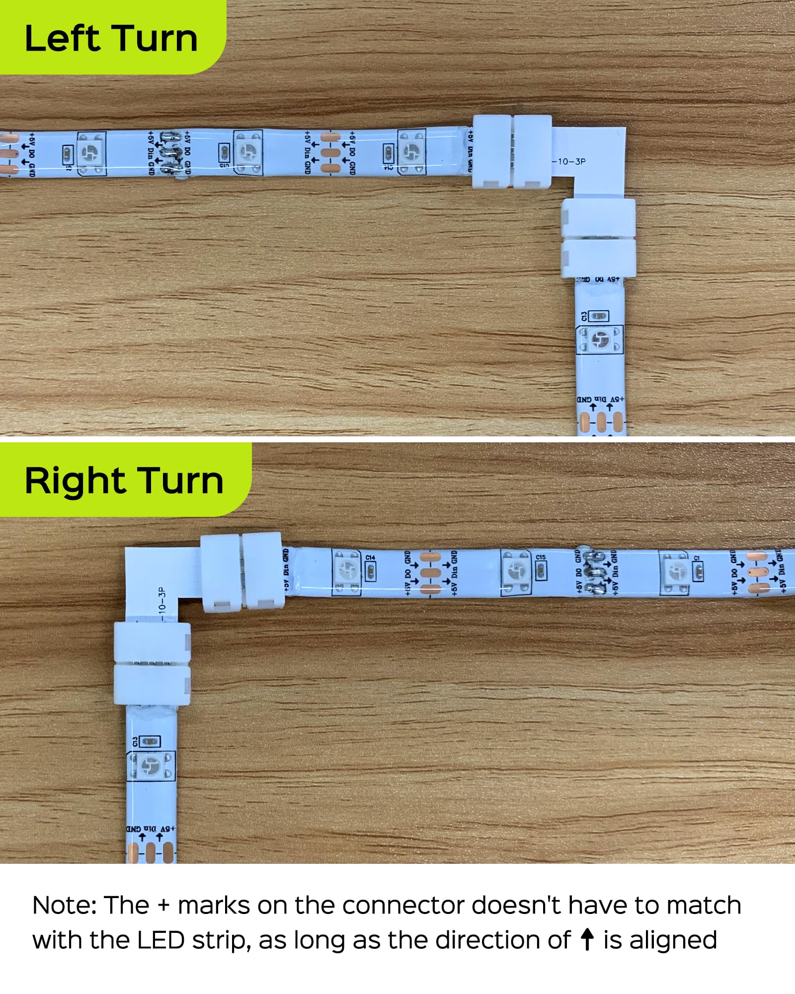 Jackyled 8Mm 3-Pin Led Connectors For Led Strip Lights, Total 22Pcs Corner Connectors Kit For Unwired Gapless Solderless Adapter
