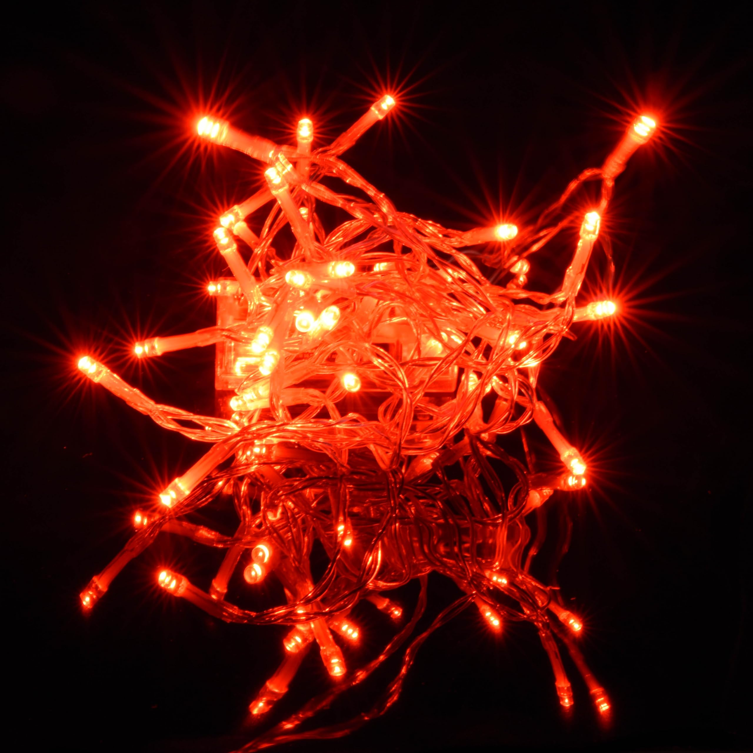 Karlling Battery Operated Christmas Lights,8 Flashing Mode 13 Ft Short Clear Wire Led Fairy Light String With Timer For Small Mini Xmas Tree And Wedding Party Indoor/Outdoor Decoration (Red, 1Pack)