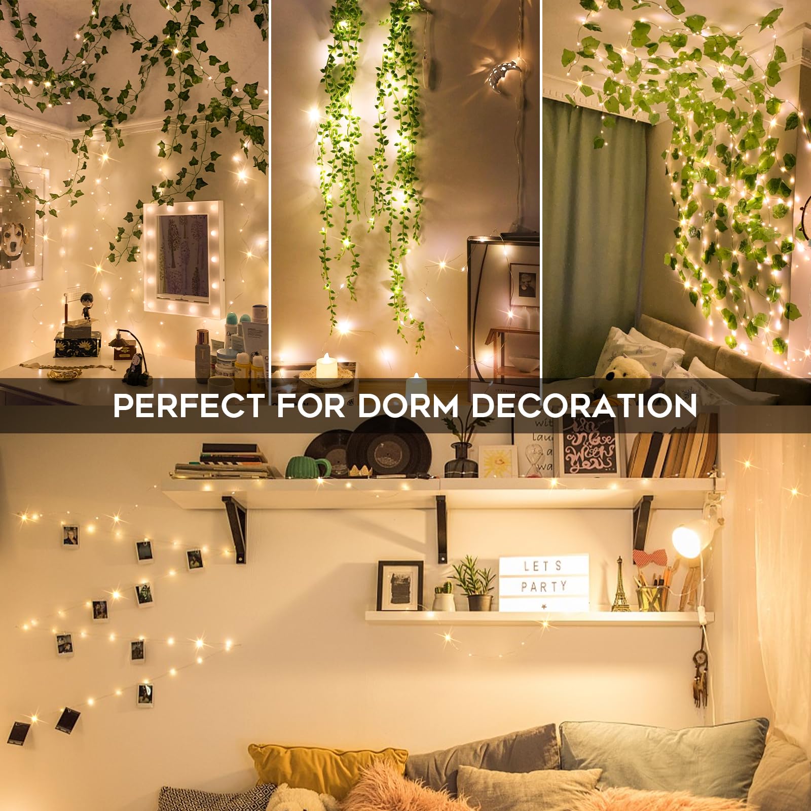 Suddus 33Ft 100 Led Outdoor String Lights, Warm White Fairy Lights Battery Operated With Remote, Led Twinkle Lights For Bedroom, Dorm, Backyard, Wedding, Tree, Mason Jar, Wall, Christmas