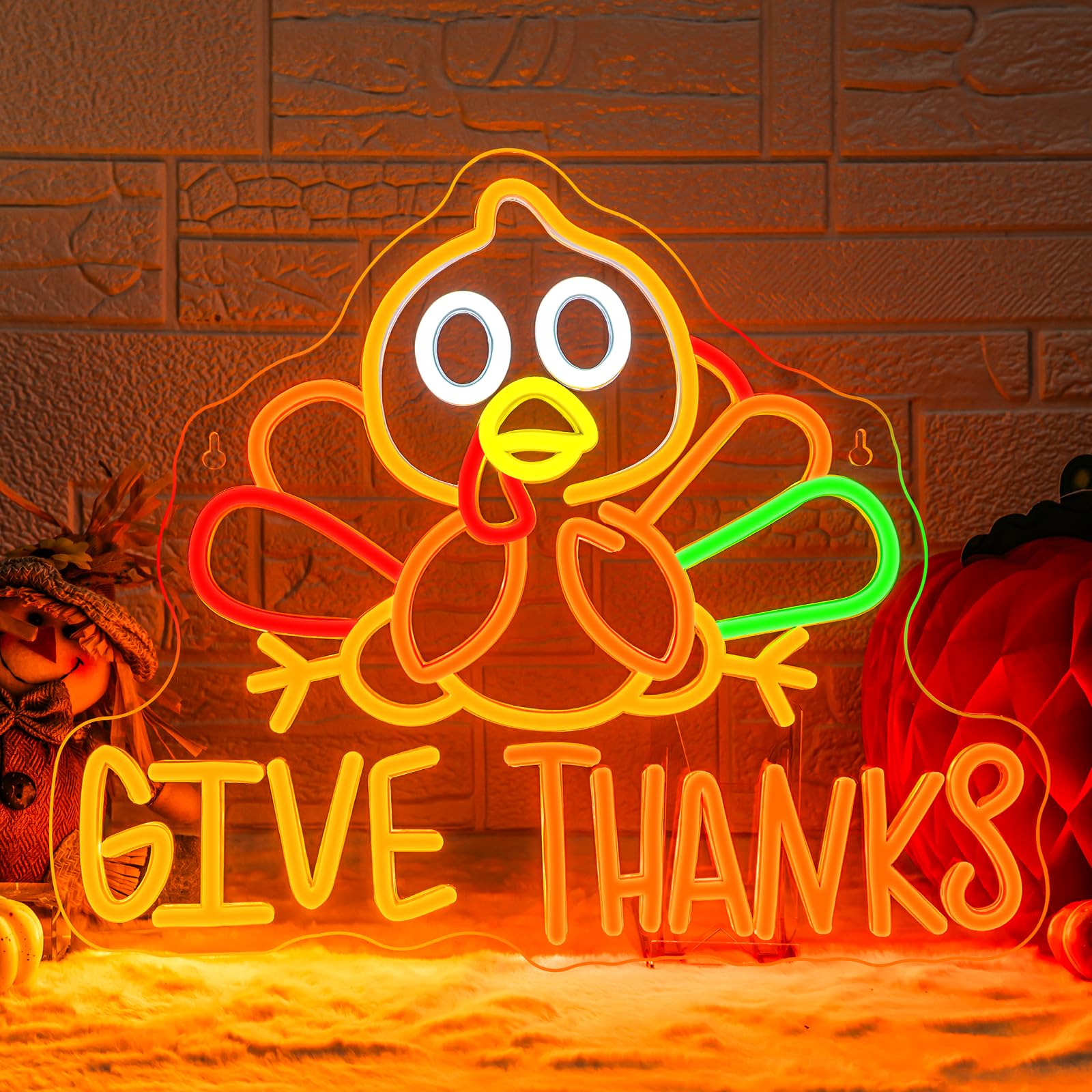 Dreamfort Thanksgiving Turkey Neon Sign Festive Led Wall Decor For Holiday Dining  Autumn Parties & Fall Home Decor  Usb-Powered With Adjustable Brightness  Seasonal Turkey Design