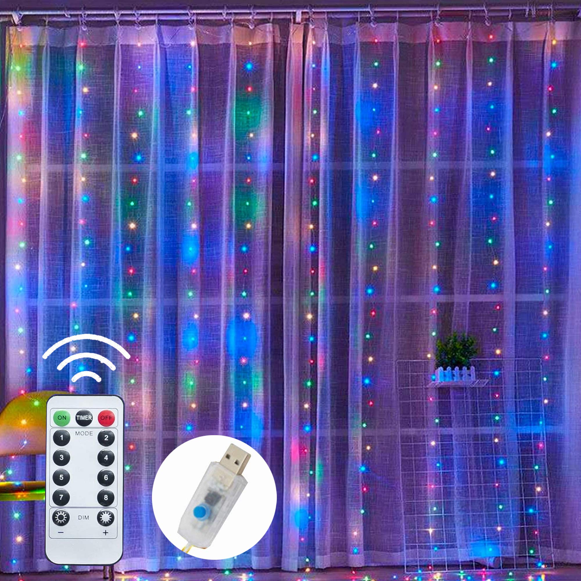 Dazzle Bright 300 Led Multicolor Fairy String Lights, 9.8Ft, 8 Modes, Waterproof For Home Decor