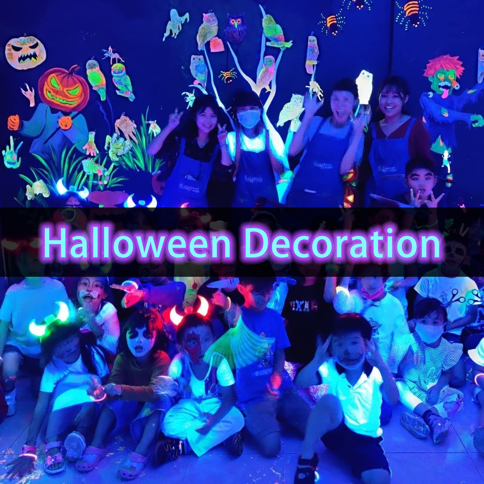 LOXYEE PAR38 Halloween LED Black Light Bulbs 2 Pack,E26 Base 20W(200W Equivalent) Black Light UVA Level 385-400nm, Glow in The D