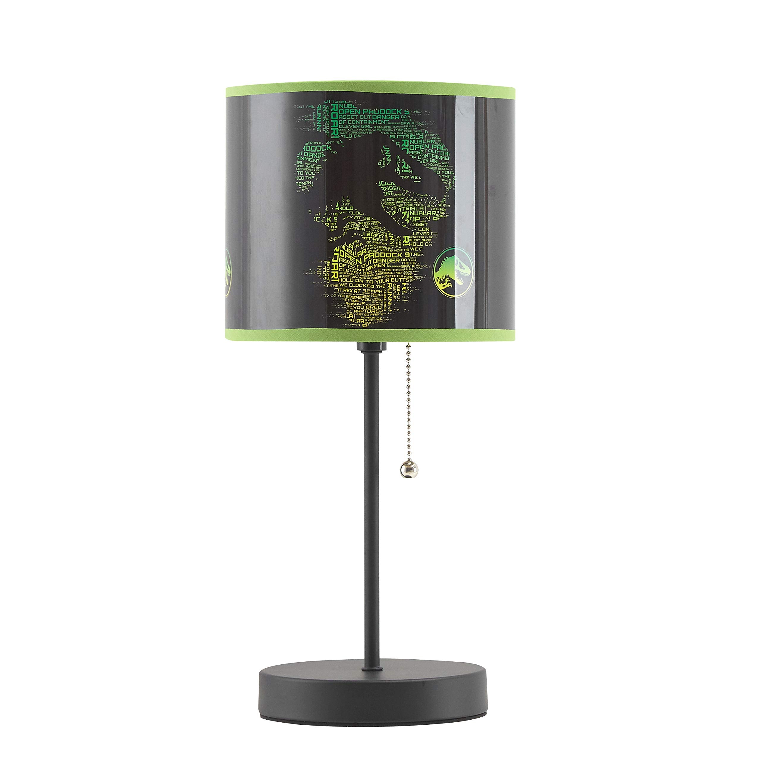 Idea Nuova Jurassic World Stick Table Kids Lamp, Metal, Themed Shade, Pull Chain, Model Nk430350