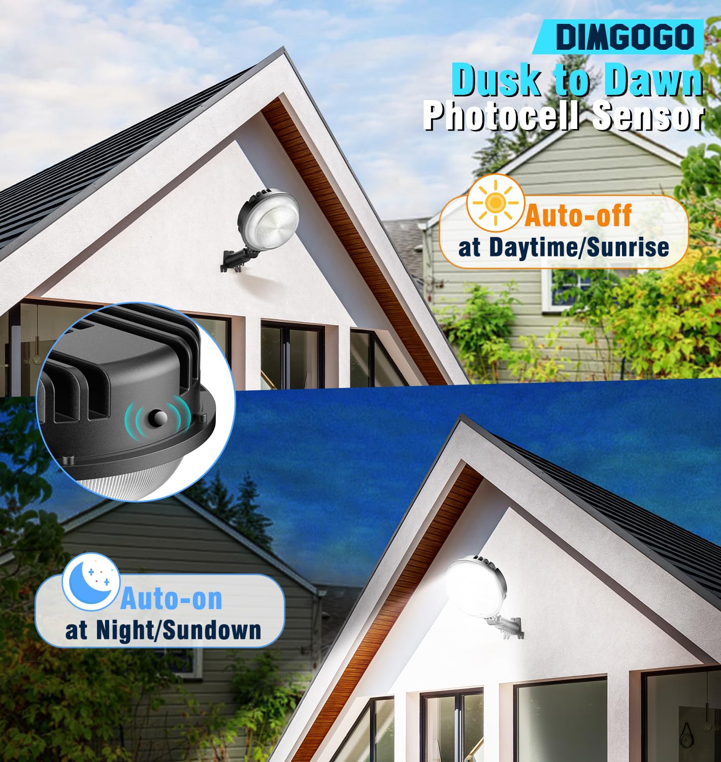 150W Led Barn Light, 20000Lm Yard Area Lights Dusk To Dawn Outdoor Lighting With Photocell, 6500K Adjustable Angle Daylight, Ip6