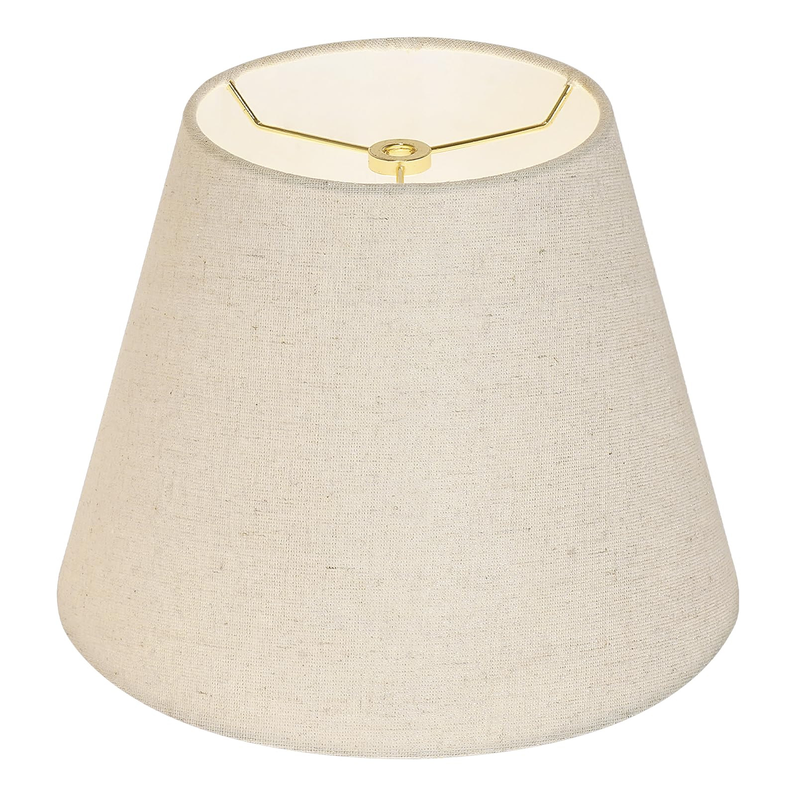 Small Lamp Shade, ALUCSET Barrel Fabric Lampshade for Table Lamp and Floor Light, 6x10x7.5 inch, Natural Linen Hand Crafted, Spi