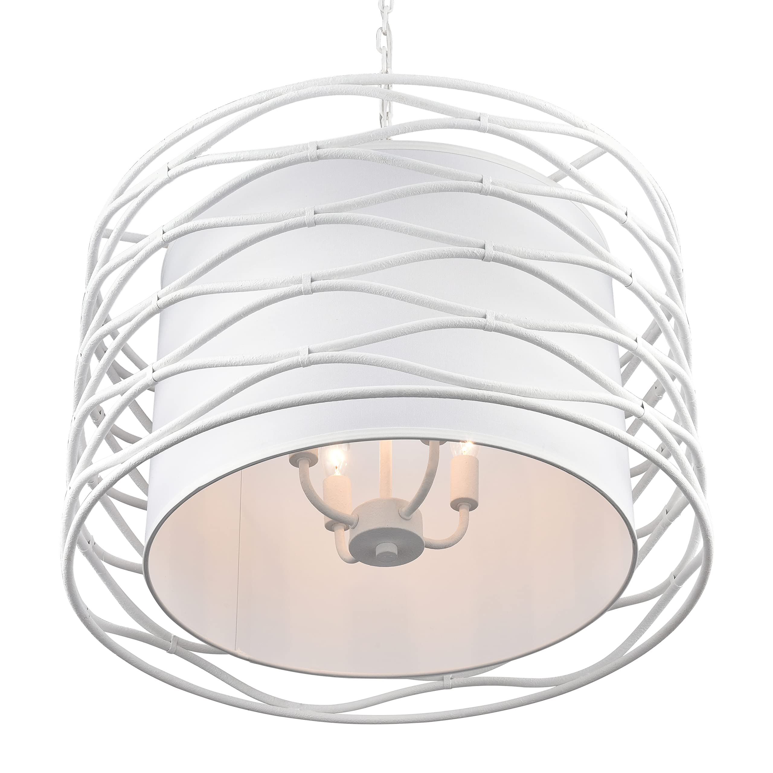 Elk Home 24&quot; Wide Dry White Metal Light Pendant - Hillcrest Collection