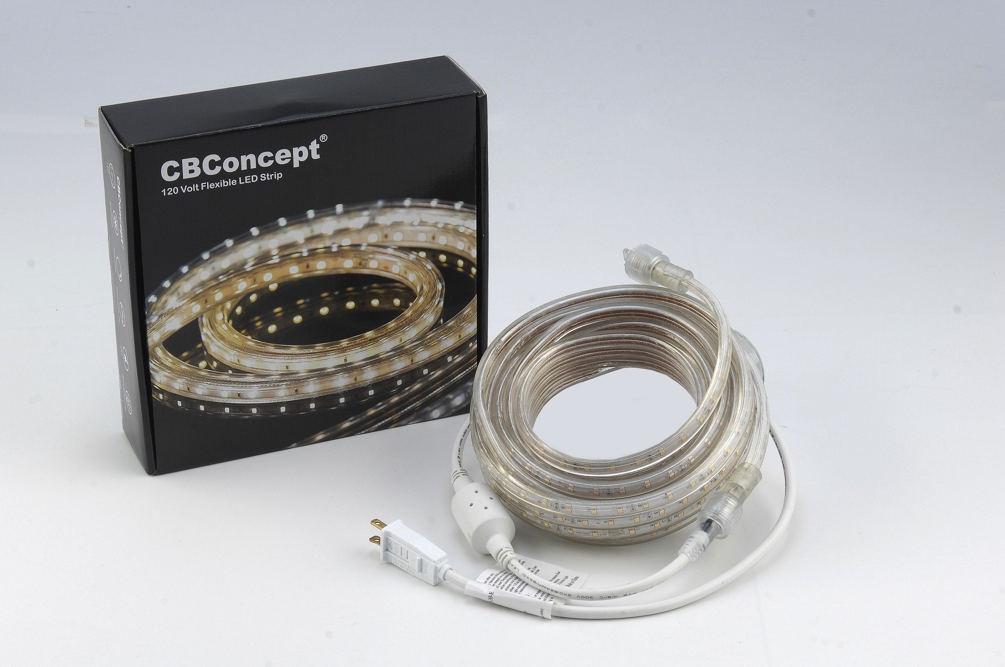 CBconcept LED Rope Light, 40ft, 4300 Lumen, Dimmable, Red, 720 SMD LEDs, Indoor/Outdoor, Model 120VSMD3528-12