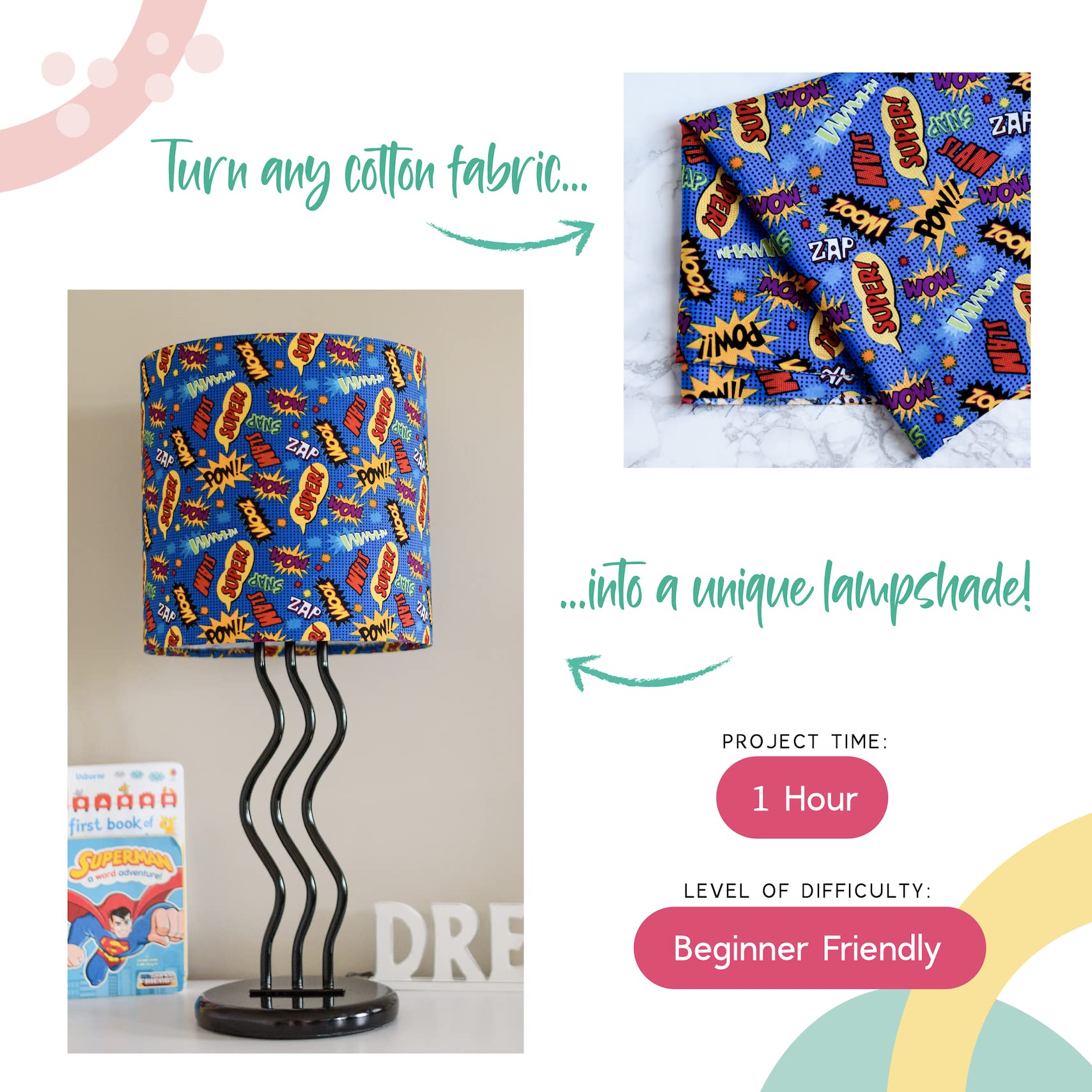 I Like That Lamp Styrene Sheet for DIY Lampshade - 13.5in Height x 40in Length - White Adhesive Roll