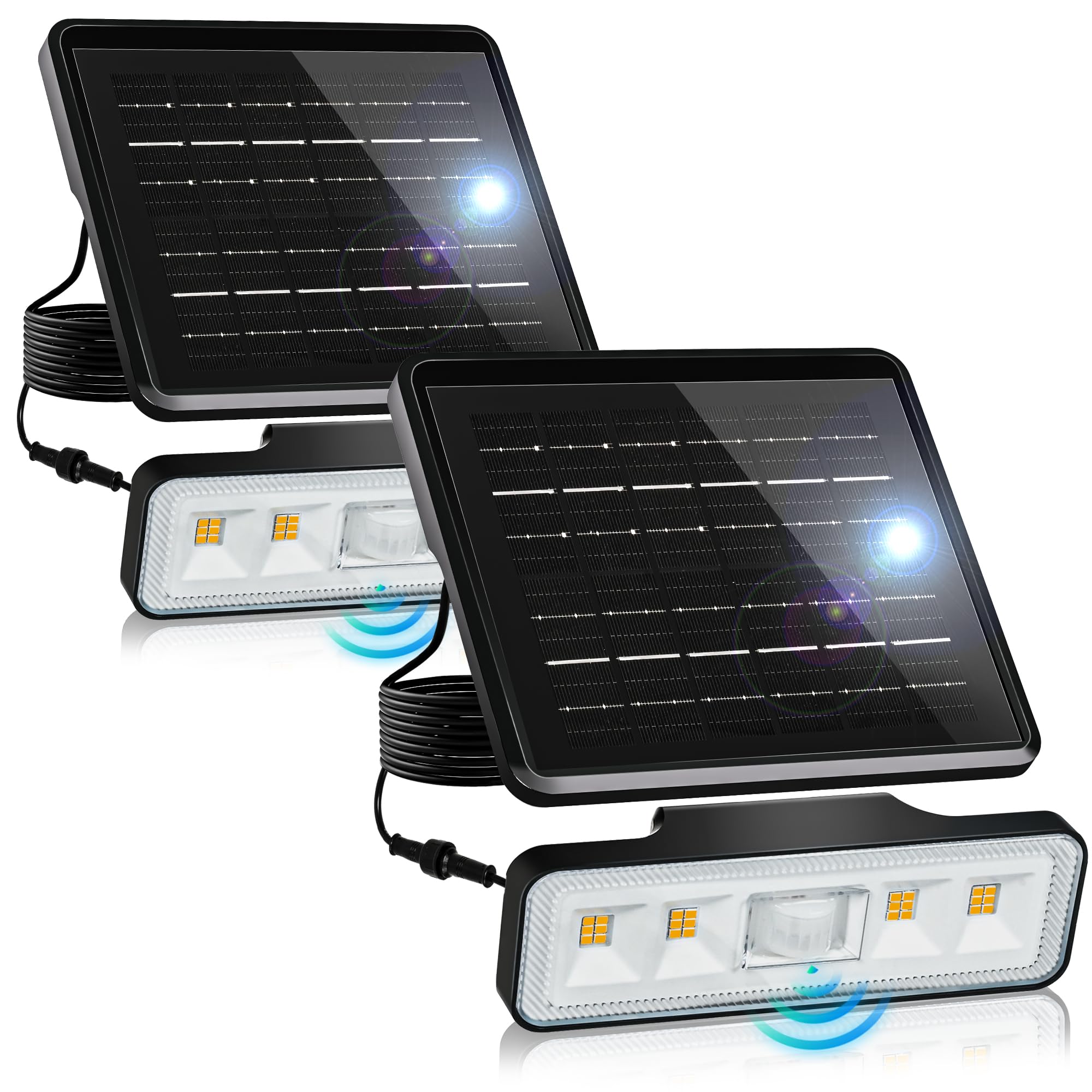 AUDERWIN Solar Flood Lights Outdoor 4000Lm, Motion Lights Removable, IP67 Waterproof Spot Light Outside, Solar Powered Security 