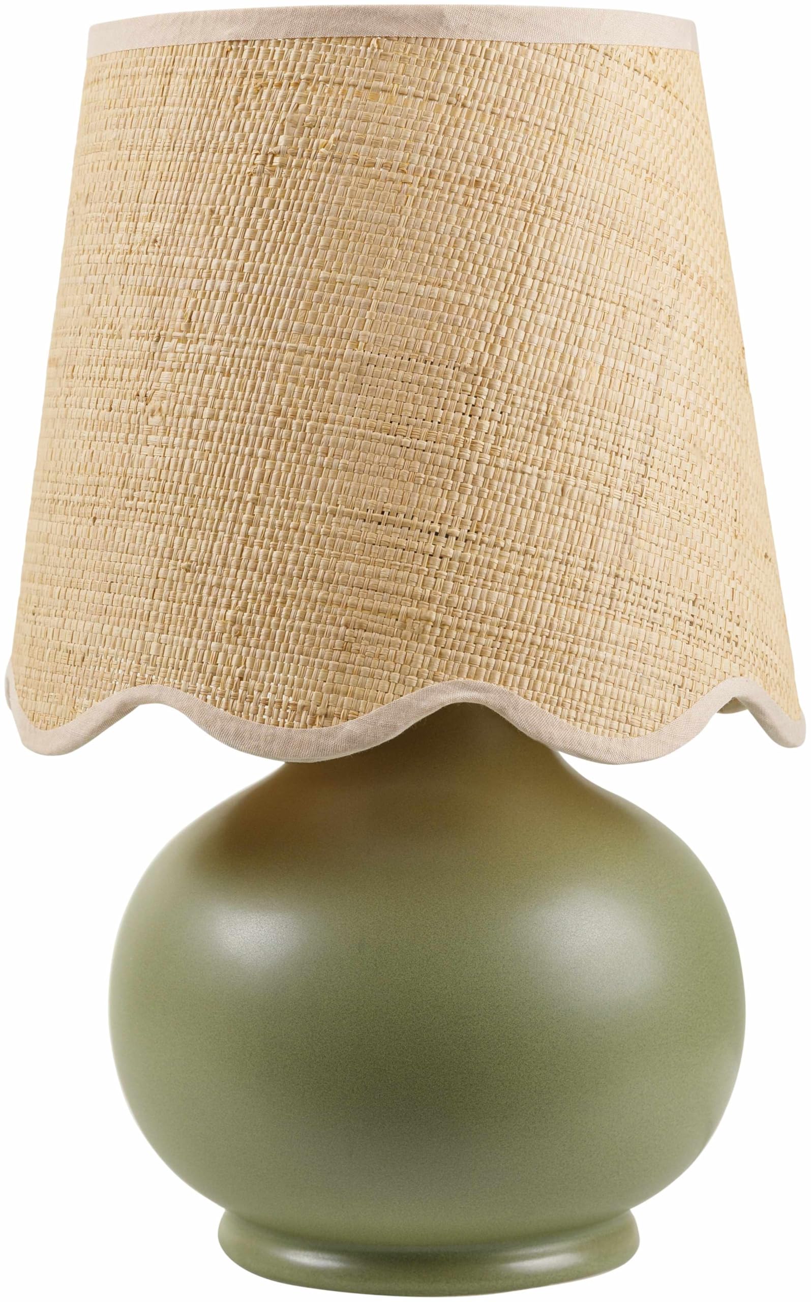 Hauteloom Theisseil Table Lamp, Ceramic, 13inH x 8inW x 8inD, Green/Beige, Model TXCHMA7