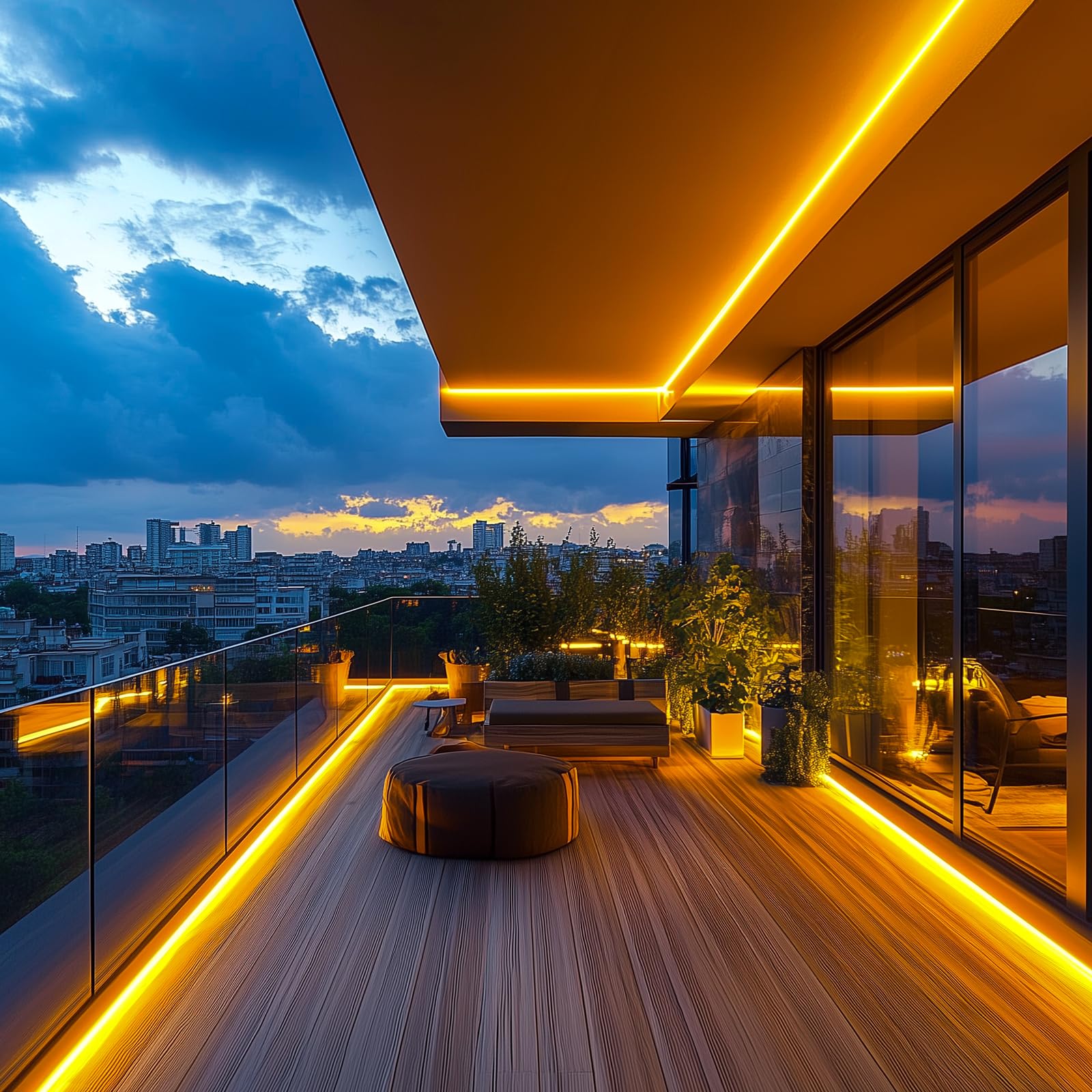 Gzbtech Flexible Led Neon Rope Lights 50Ft Ac 110-120V Waterproof Strip Light  120 Leds/M Cuttable Connectable Neon Lighting For Indoor Outdoor Home Decor/Commercial Building Use-Amber 15M
