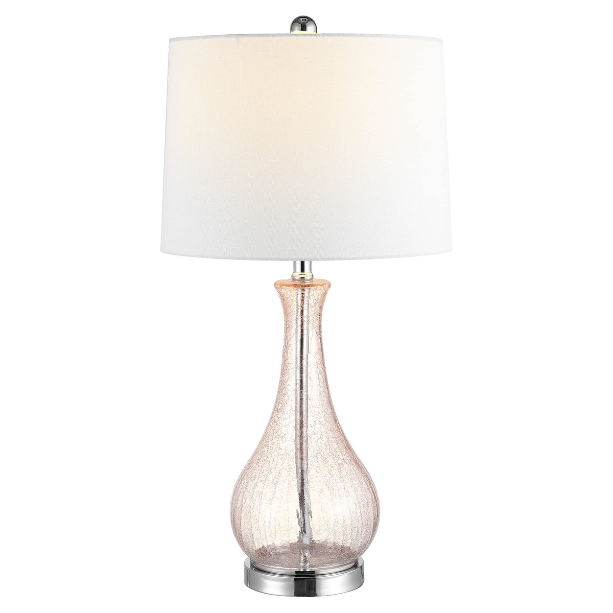 Safavieh Lighting Collection Finnley Light Blush Crackle 28-Inch Bedroom Living Room Home Office Desk Nightstand Table Lamp (Led