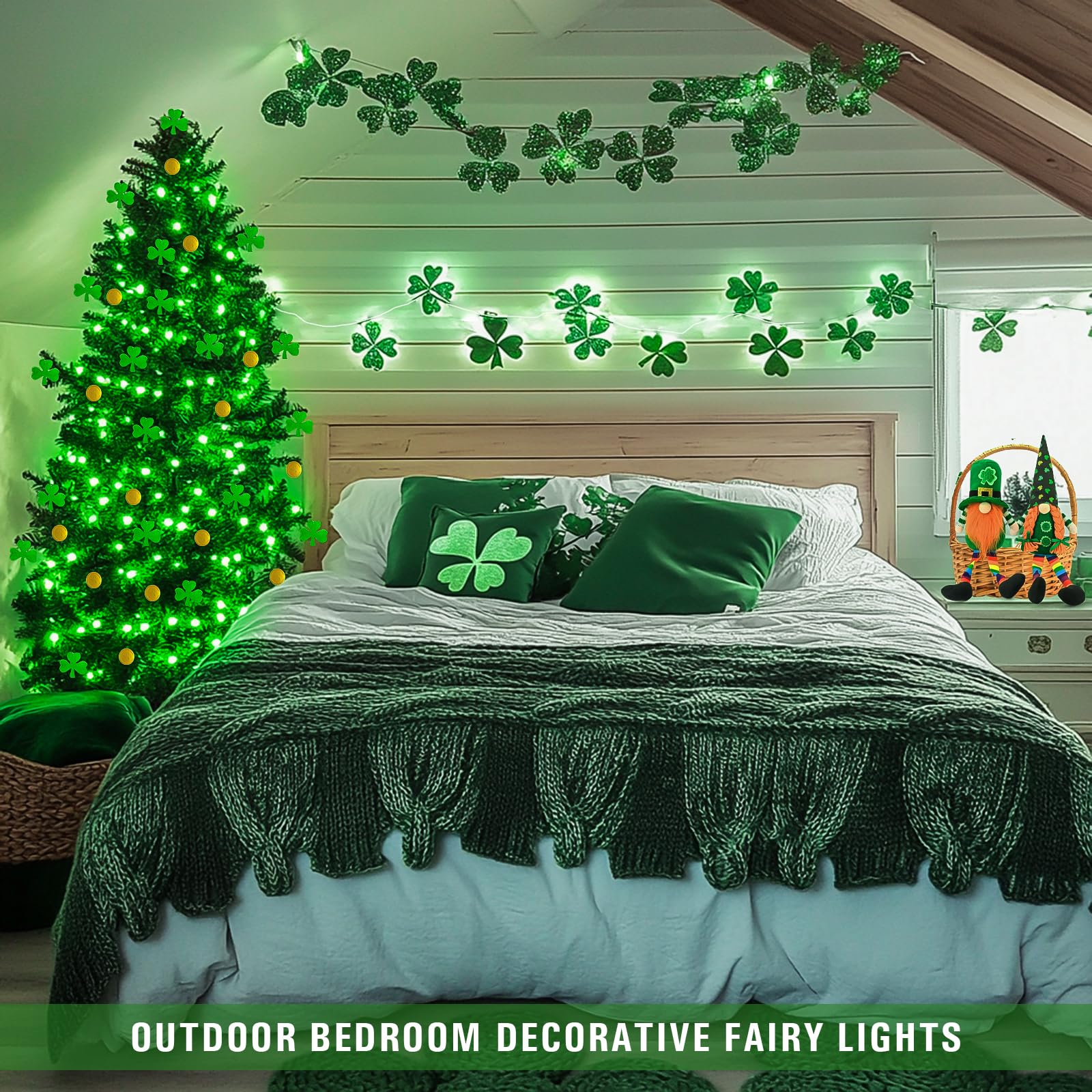Jmexsuss 200 Led Remote Control St Patricks Day Lights, 66 Ft 8 Modes Green Lights Lights Indoor With Wheel, Plug In Green Fairy