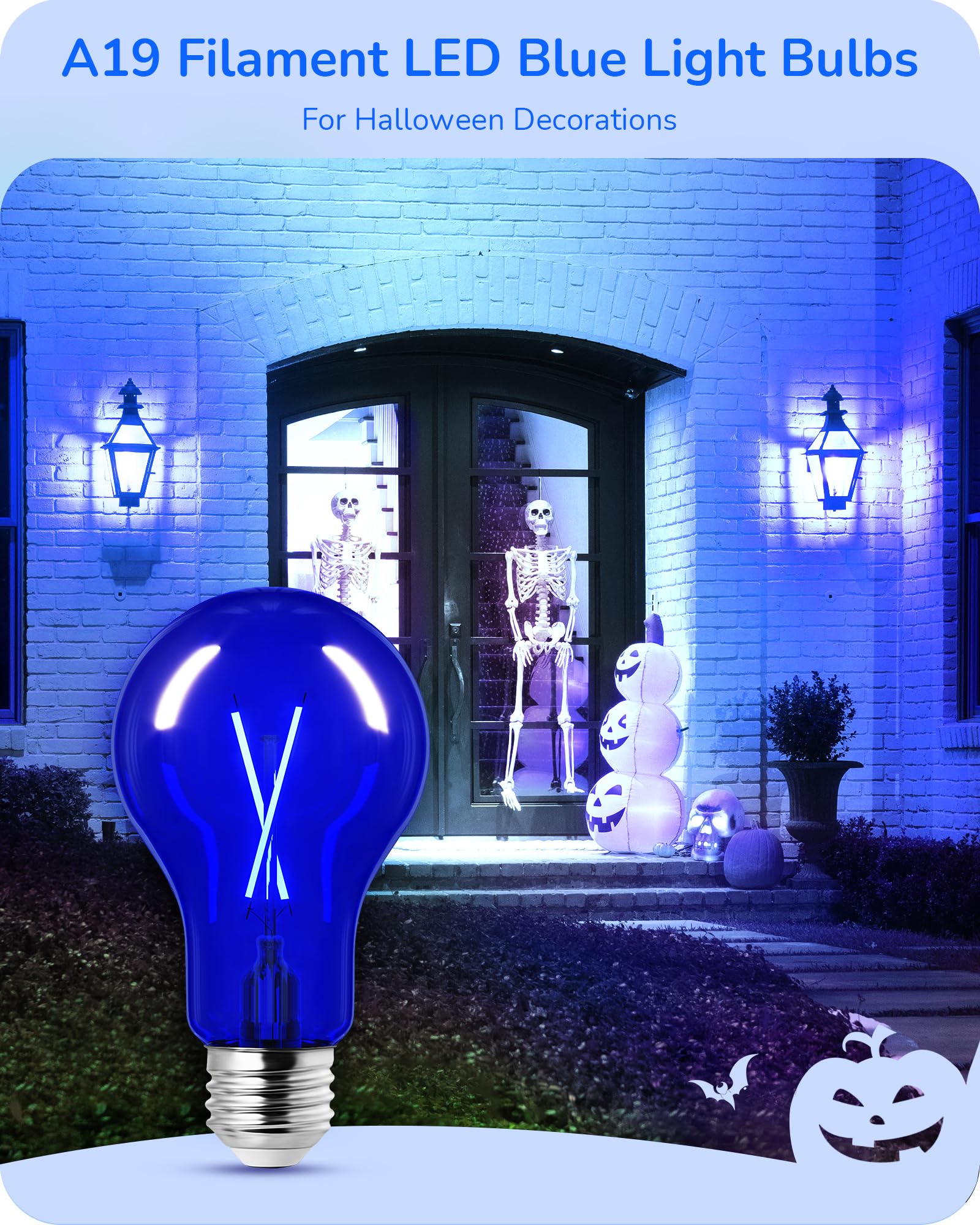 Edishine Purple Light Bulb, 8W A19 Dimmable Led Light Bulb, Purple Led Bulb For Christmas Decorations, Porch Home Lighting, Party Bar Decor, E26 Base, Ul Listed, 4 Pack