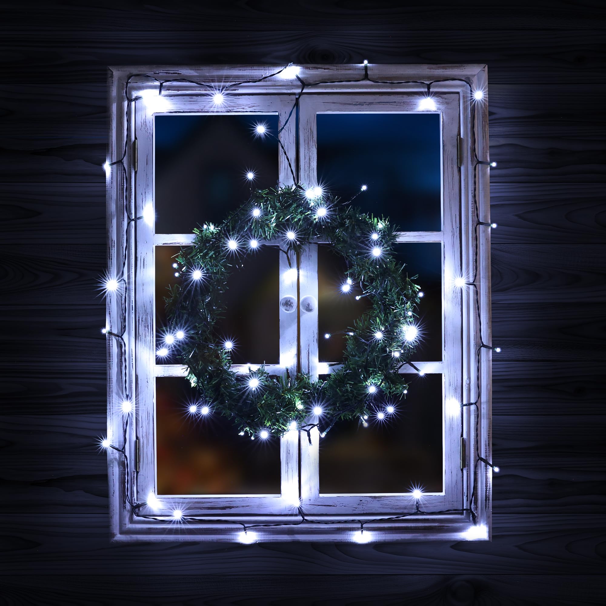 Lomotech Battery Operated Christmas Lights - 2 Pack Total 33Ft 100Leds String Lights 8 Modes Waterproof With Timer For Home  Garden  Party  Holiday  Tree Decoration (Green Wire  White)