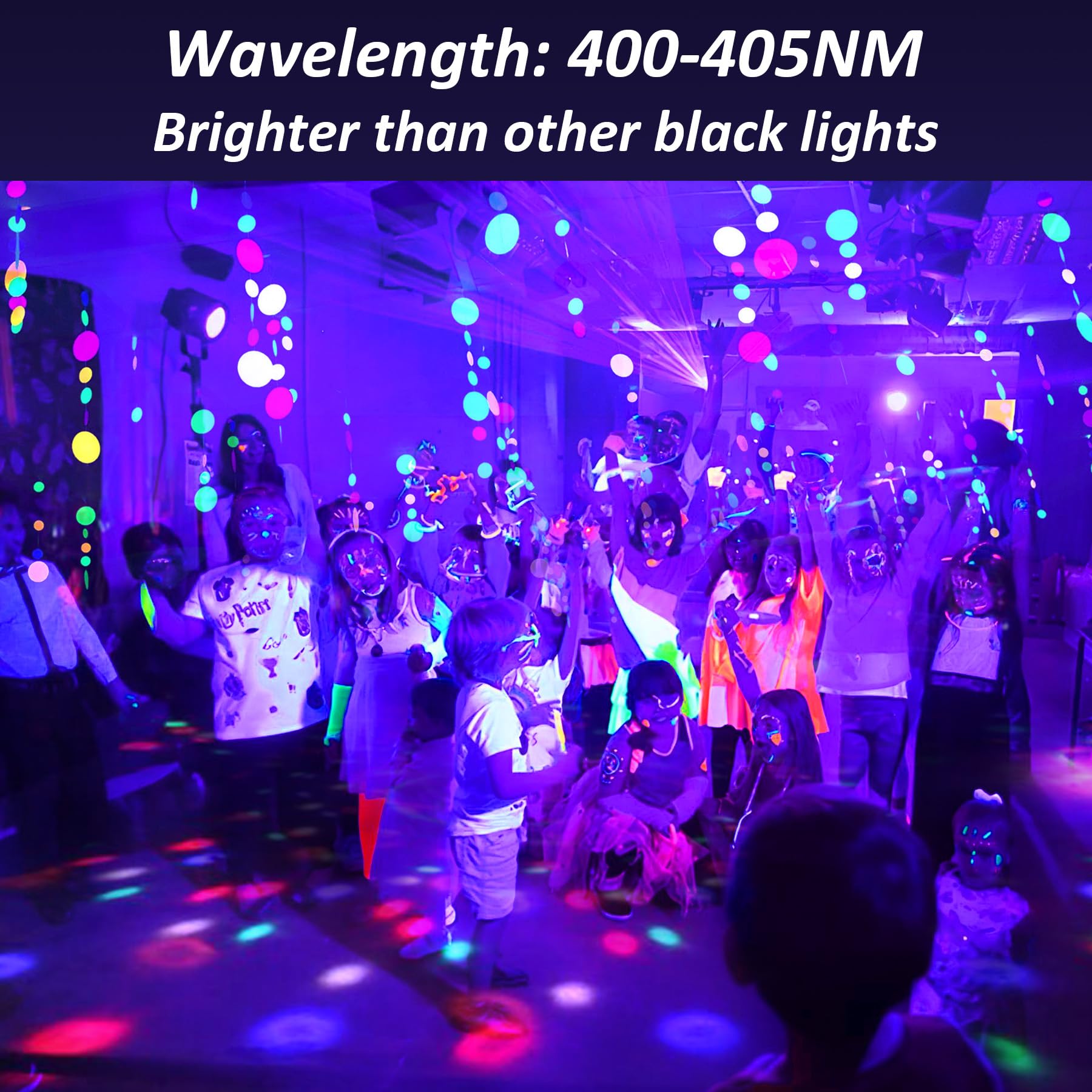 Crepow 60W Black Lights, 2 Pack Led Blacklight Flood Light With Plug, Ip66 Waterproof Black Lights For Glow Party, Stage Lightin