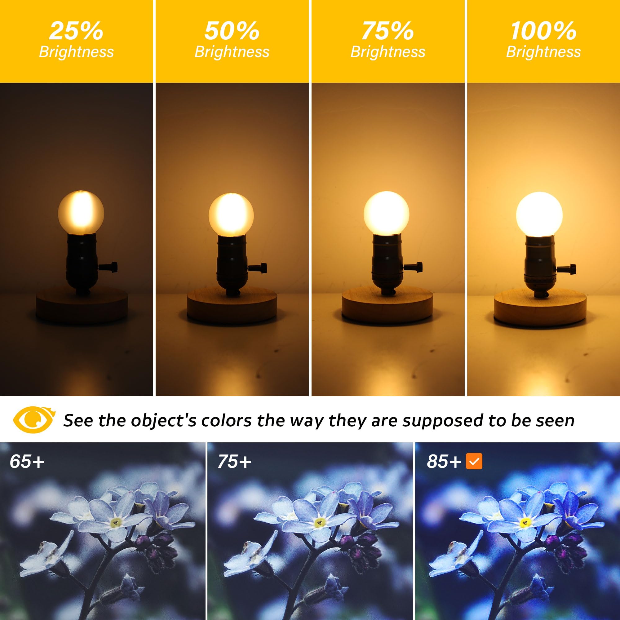 Padmo Ludaz Dimmable E26 G16.5 Led Light Bulb 40W Equal 4W Frosted Globe Light Bulbs,Small Round Light Bulbs Type G Light Bulb F