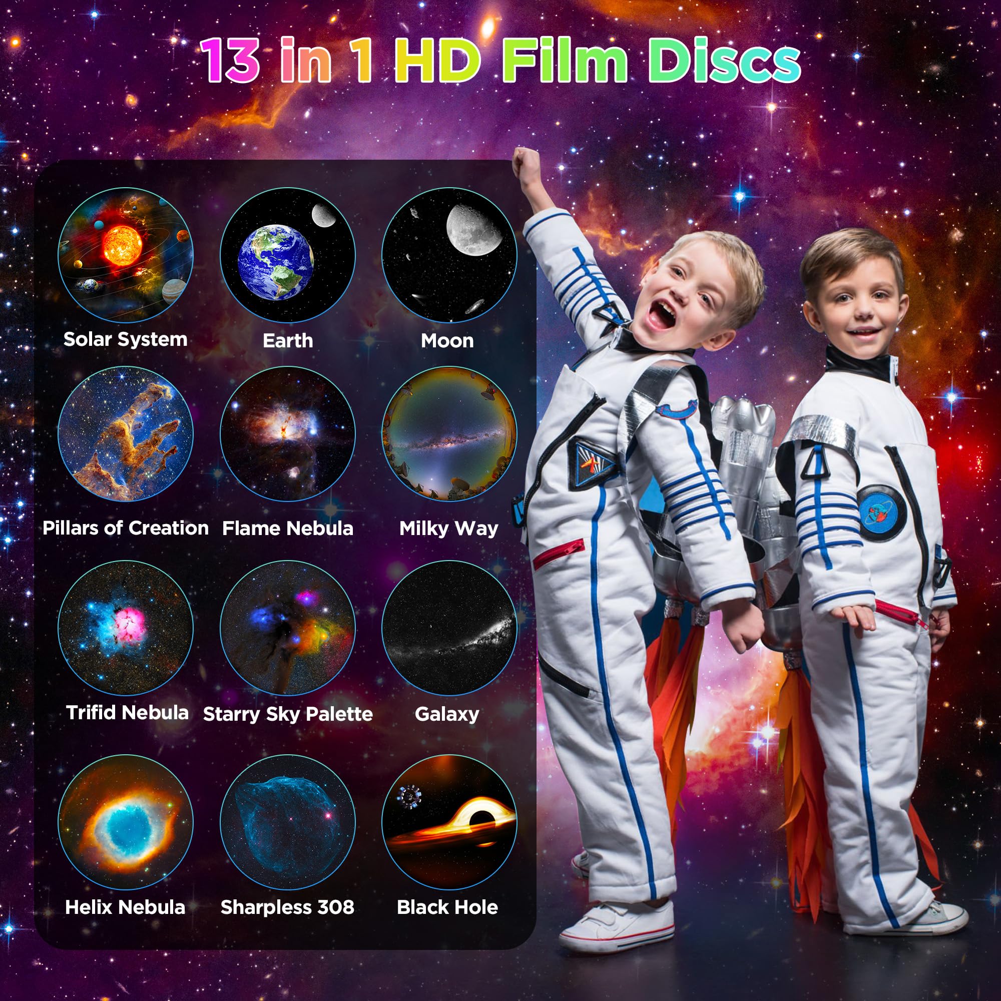 Flylily Galaxy Projector, 12 In 1 Hd Planetarium Astronaut Galaxy Projector For Bedroom, Galaxy Star Night Light Projector For K