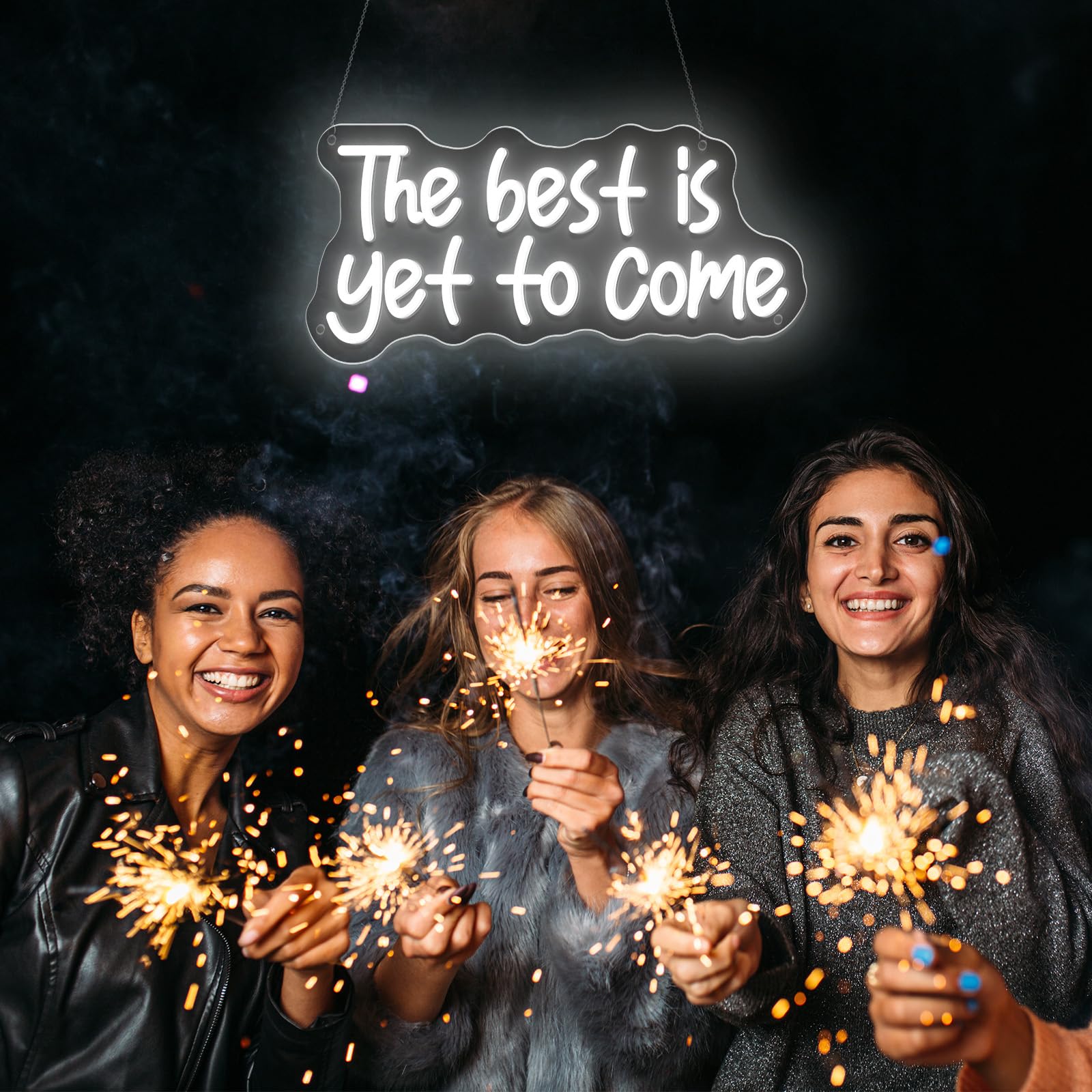 Brochao LED Neon Sign - "The Best Is Yet To Come" - USB Powered, Adjustable Brightness - Ideal for Office, Bedroom, Bar, Wedding - Color: TBIYTC