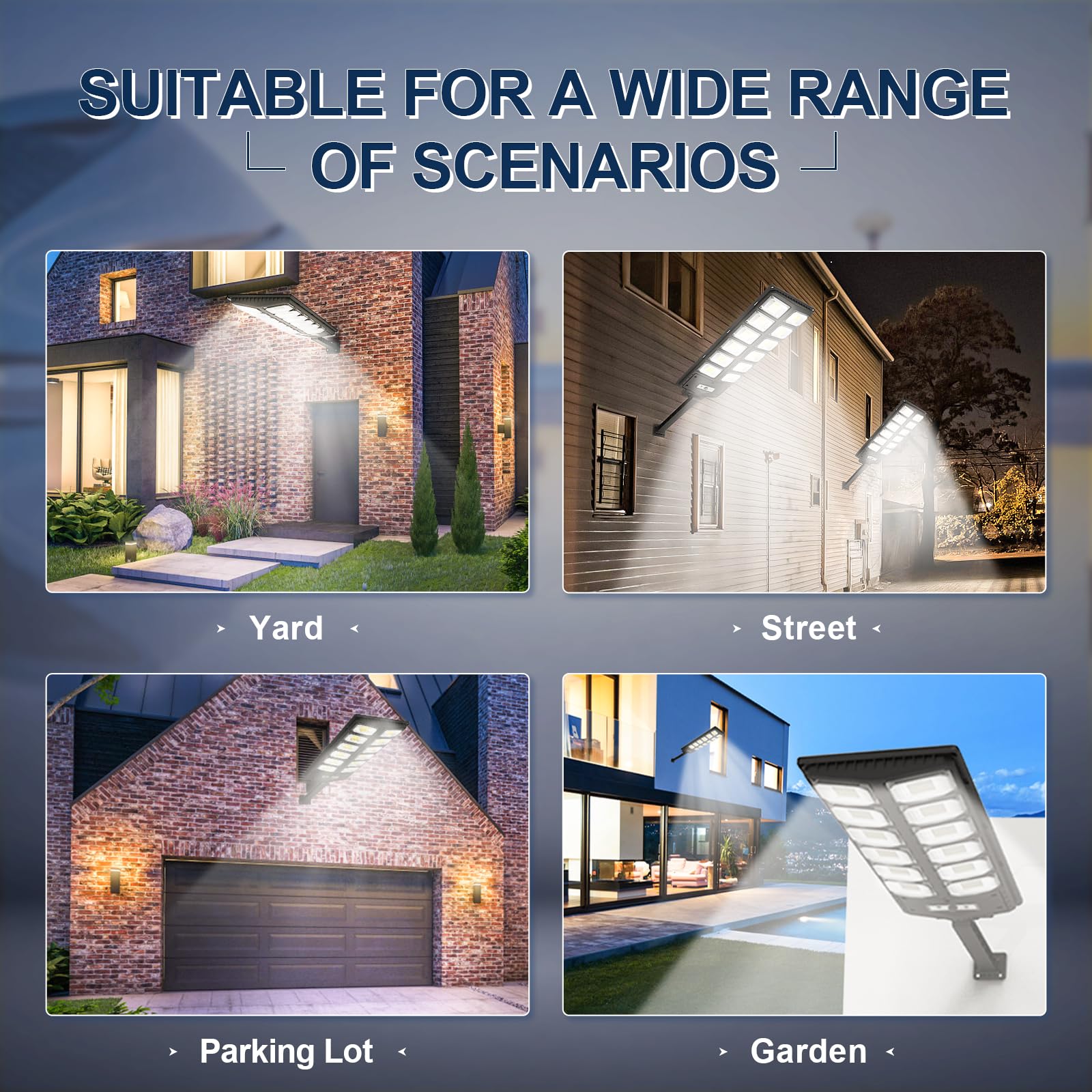 Werchtay Solar Street Lights Outdoor Waterproof, 6500K 10000Lm Solar Street Light, 504Leds Solar Parking Lot Lights Solar Powered Street Light Dusk To Dawn, Solar Flood Light For Yard, Deck, Garden