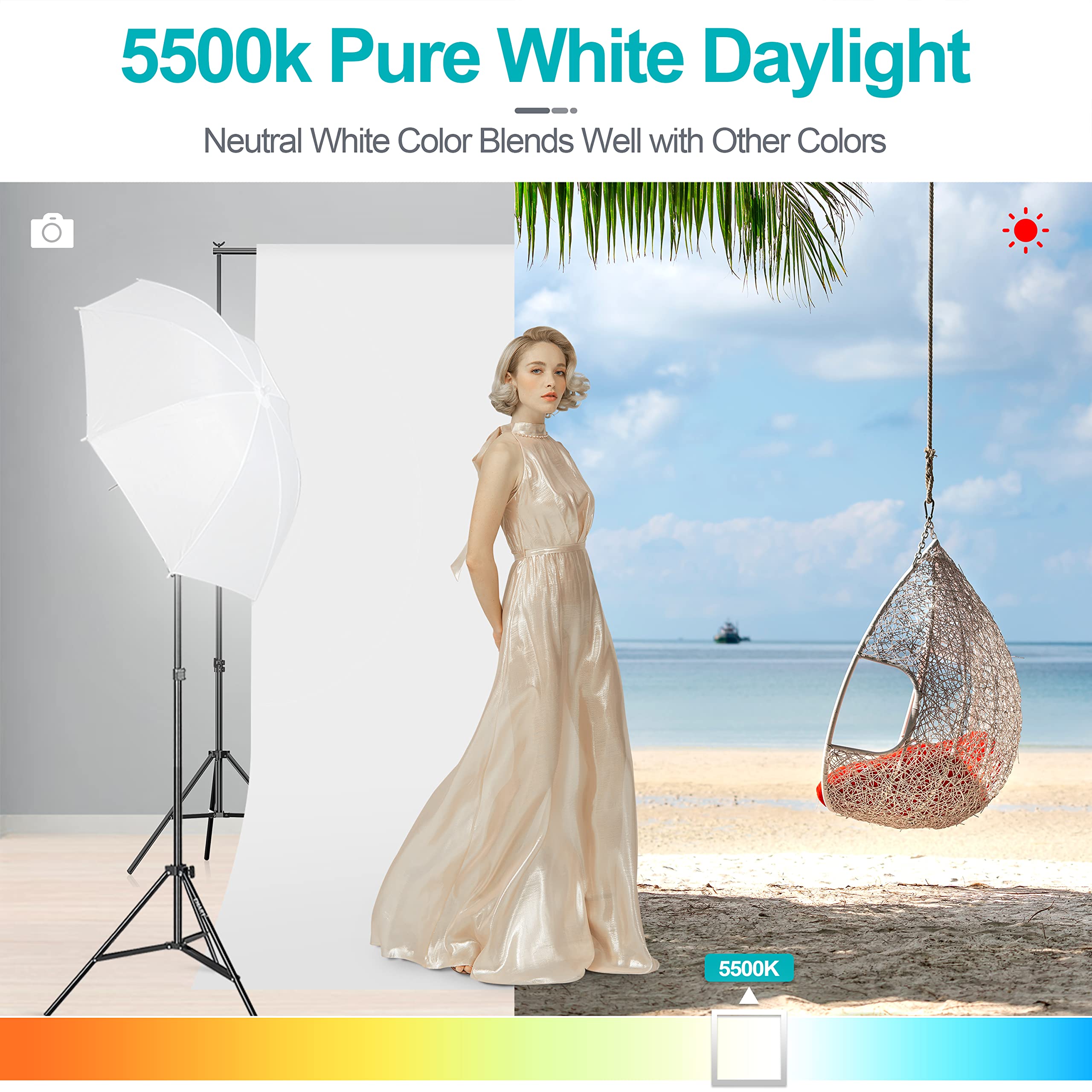 Emart Full Spectrum Light Bulb, 105W Spiral Cfl 5500K Daylight For Softbox Lighting Kit, Replacement Lamp For Photography Photo