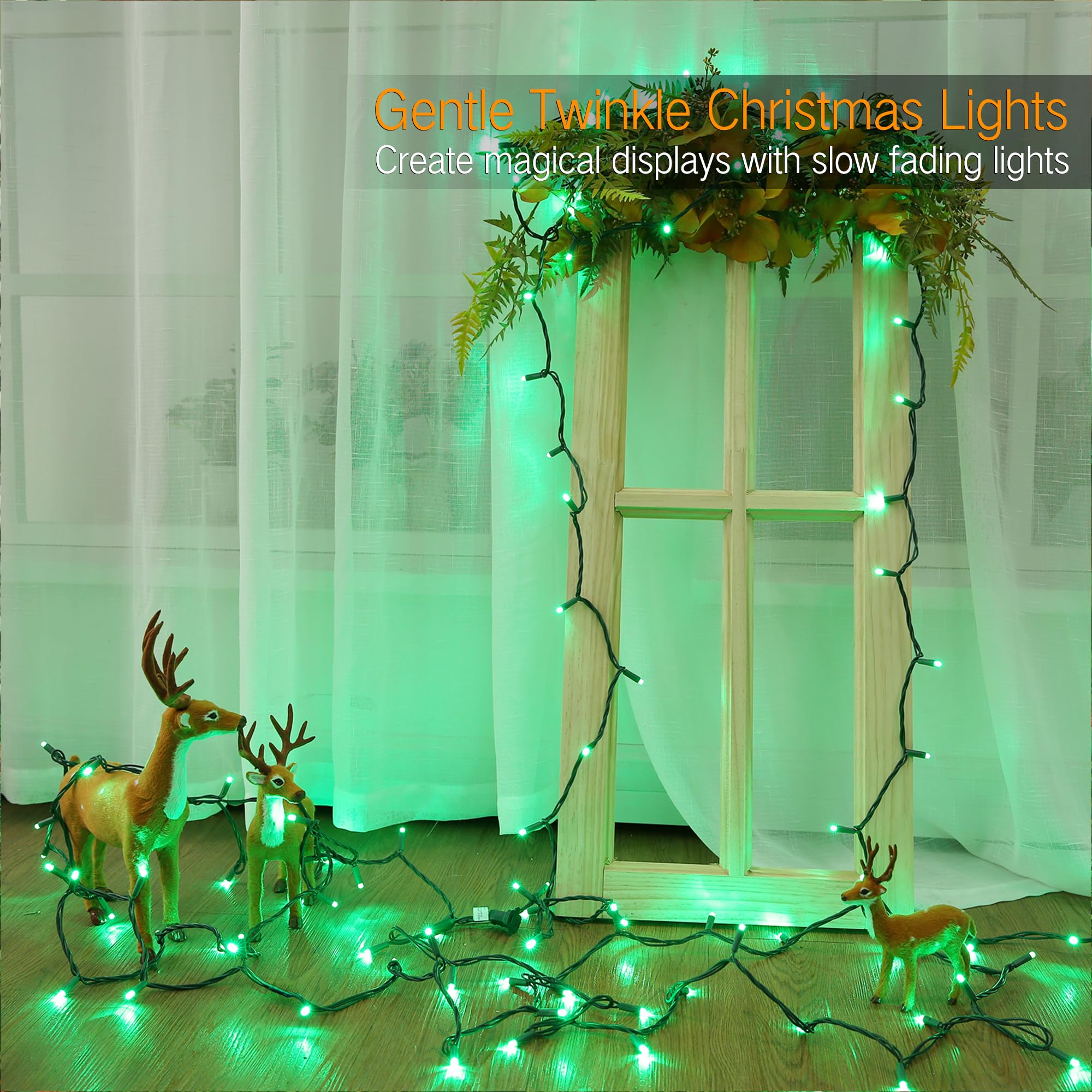 Brizled St. Patrick'S Day String Lights, 33Ft 100 Led 5Mm Wide Angle Gentle Twinkle Christmas String Lights, 120V Ul Certified Connectable Xmas Tree Light Outdoor Green Lights For Xmas Tree Party Home